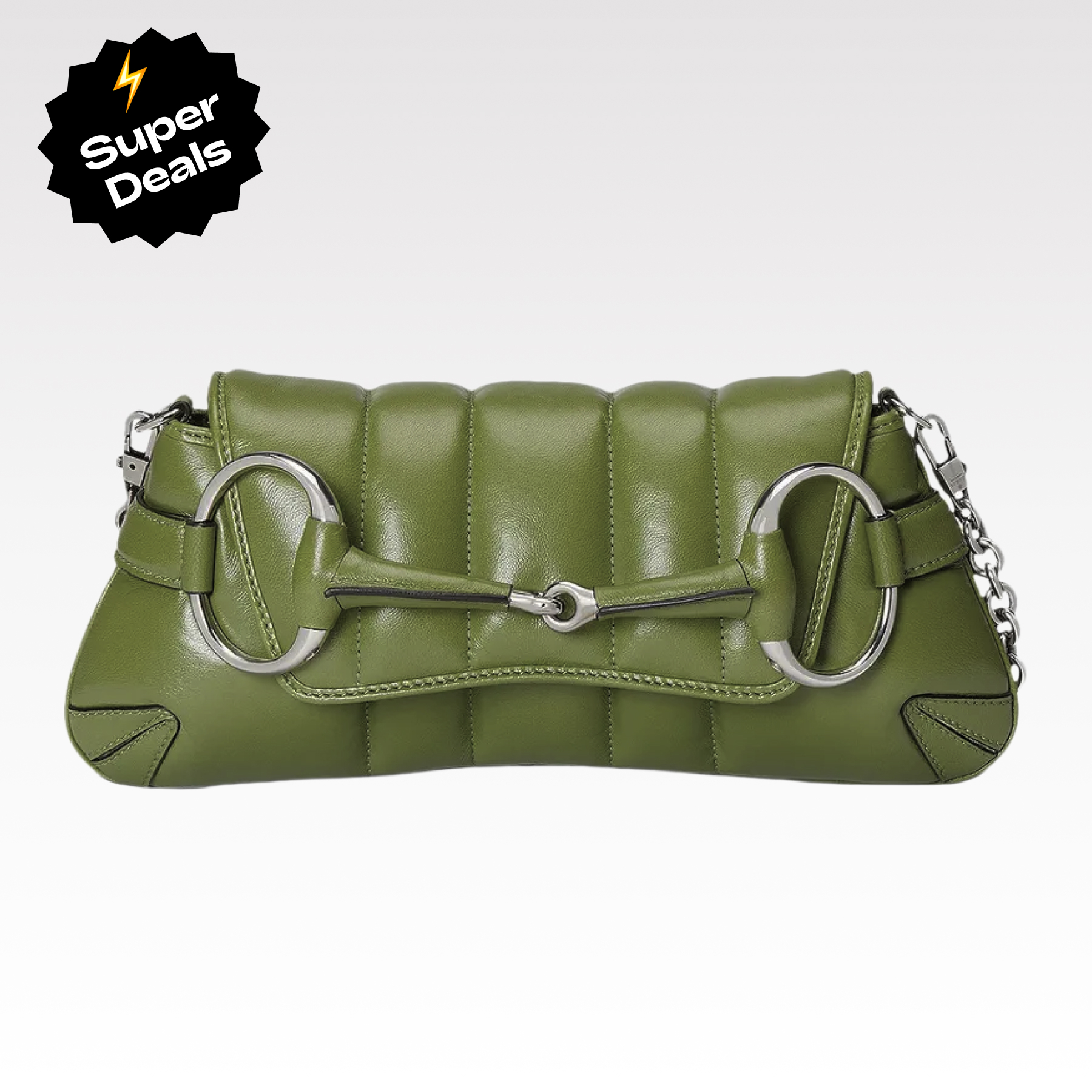Double-G Horsebit Chain Small Shoulder Bag Green - Bag - Gorchic - $110.99