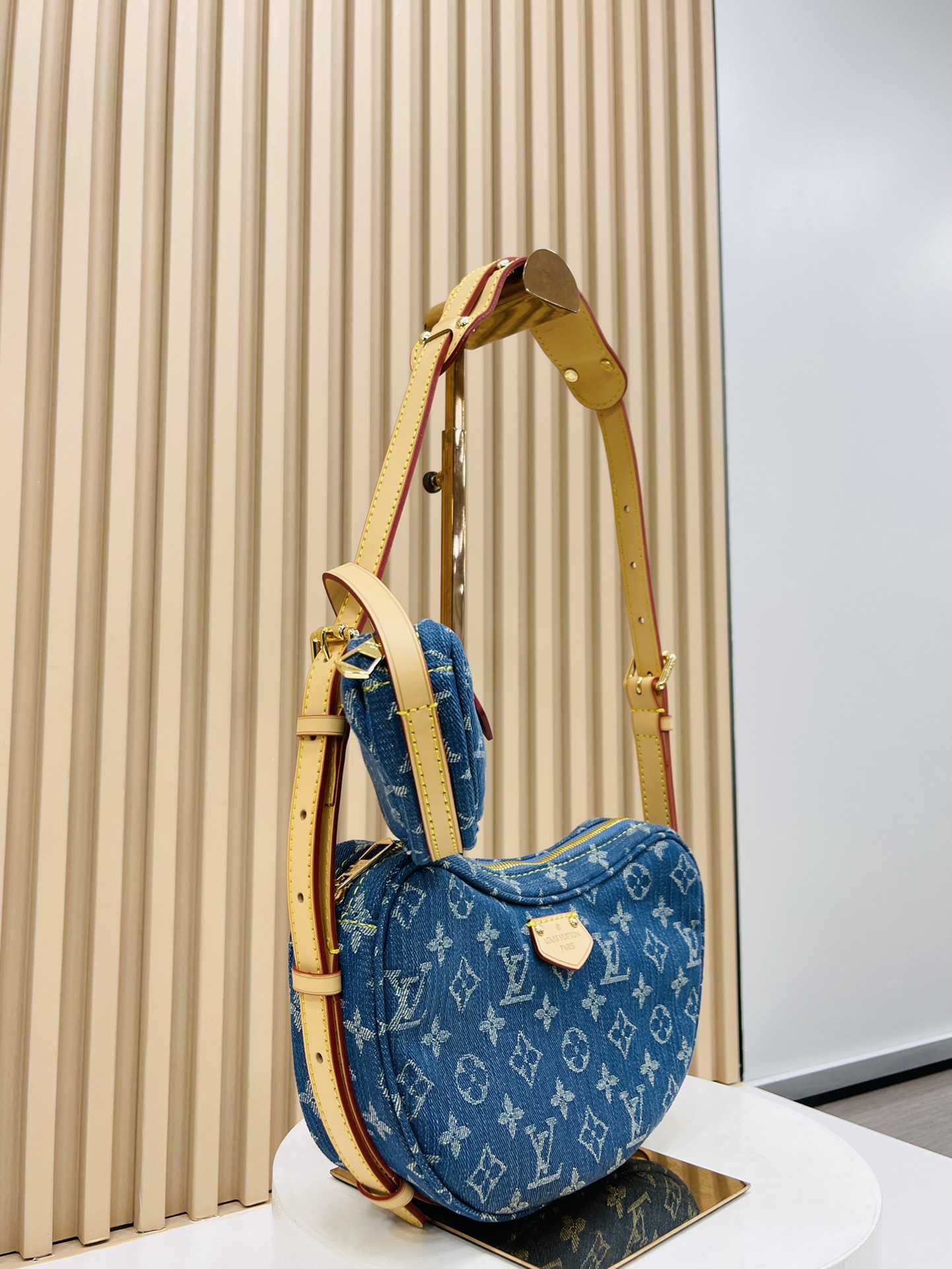 Designer Monogram New  Remix Croissant Denim MM Bag - Gorchic - $131.99