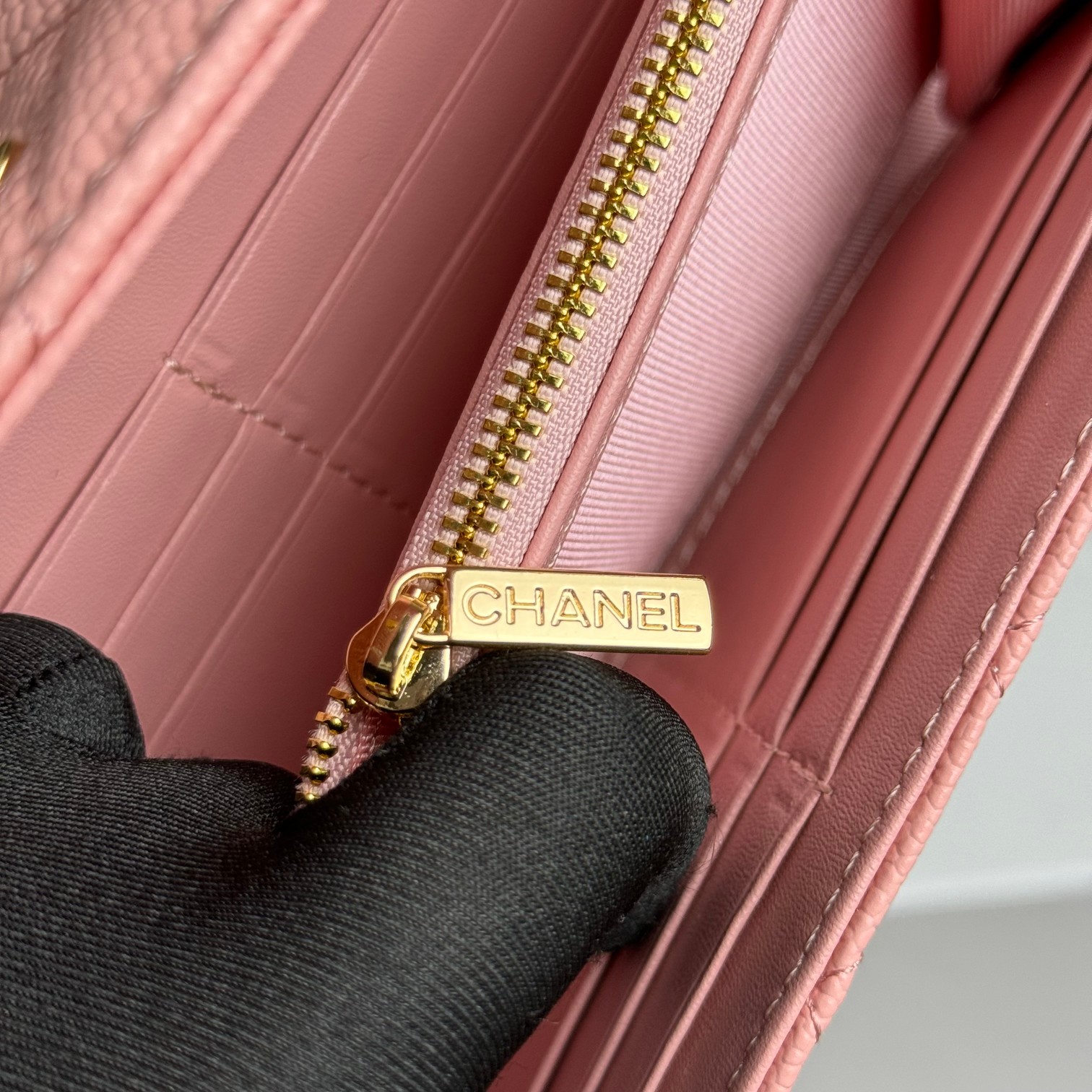 CC Inspired Counterfeit Caviar Leather Wallet-Pink Wallet - Gorchic - $59.99
