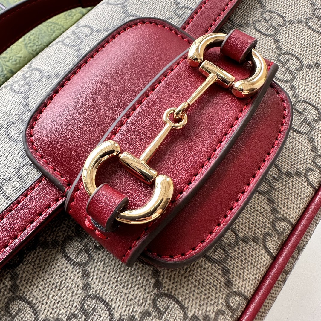 Double-G Horsebit 1955 Small Red Shoulder Bag - Gorchic - $121.99