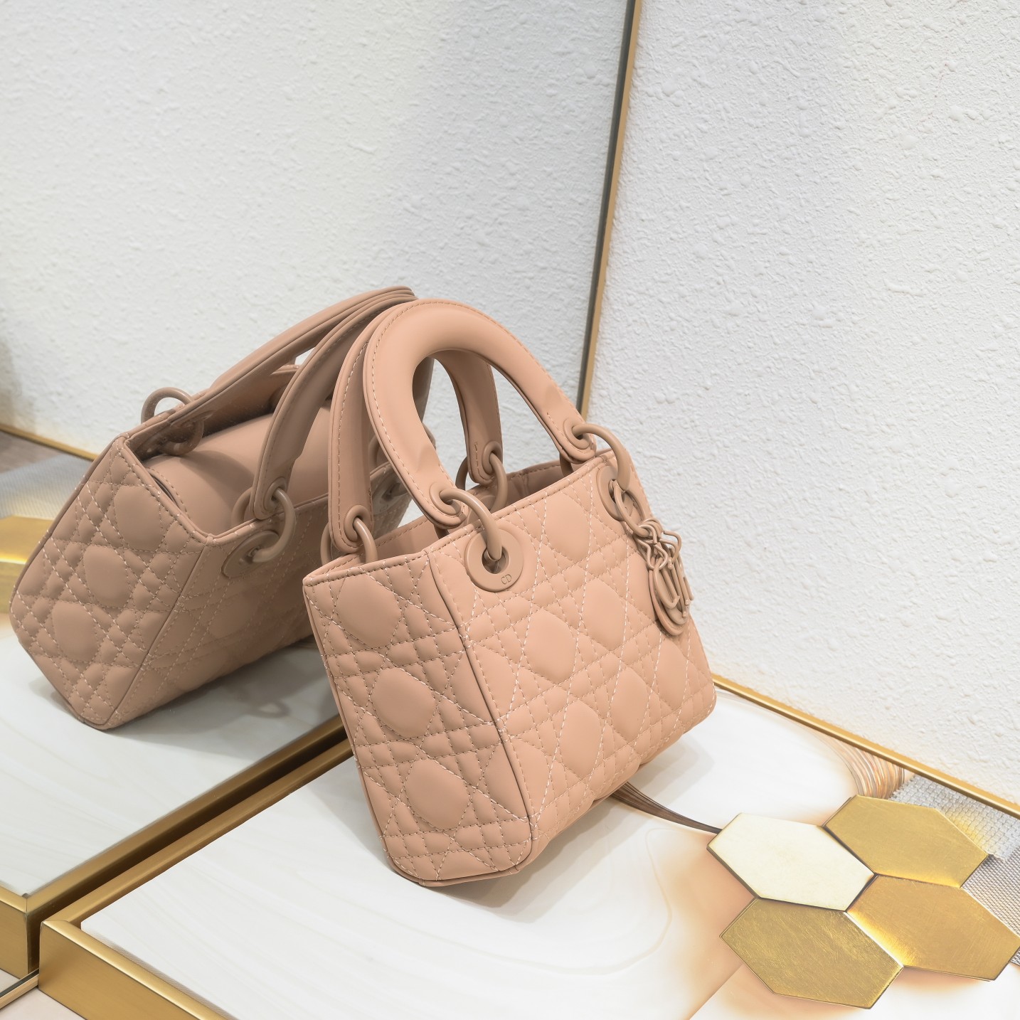 D Inspired Mini Lady D Inspired Bag Blush Ultramatte Calfskin - Bag - Gorchic - $138.99