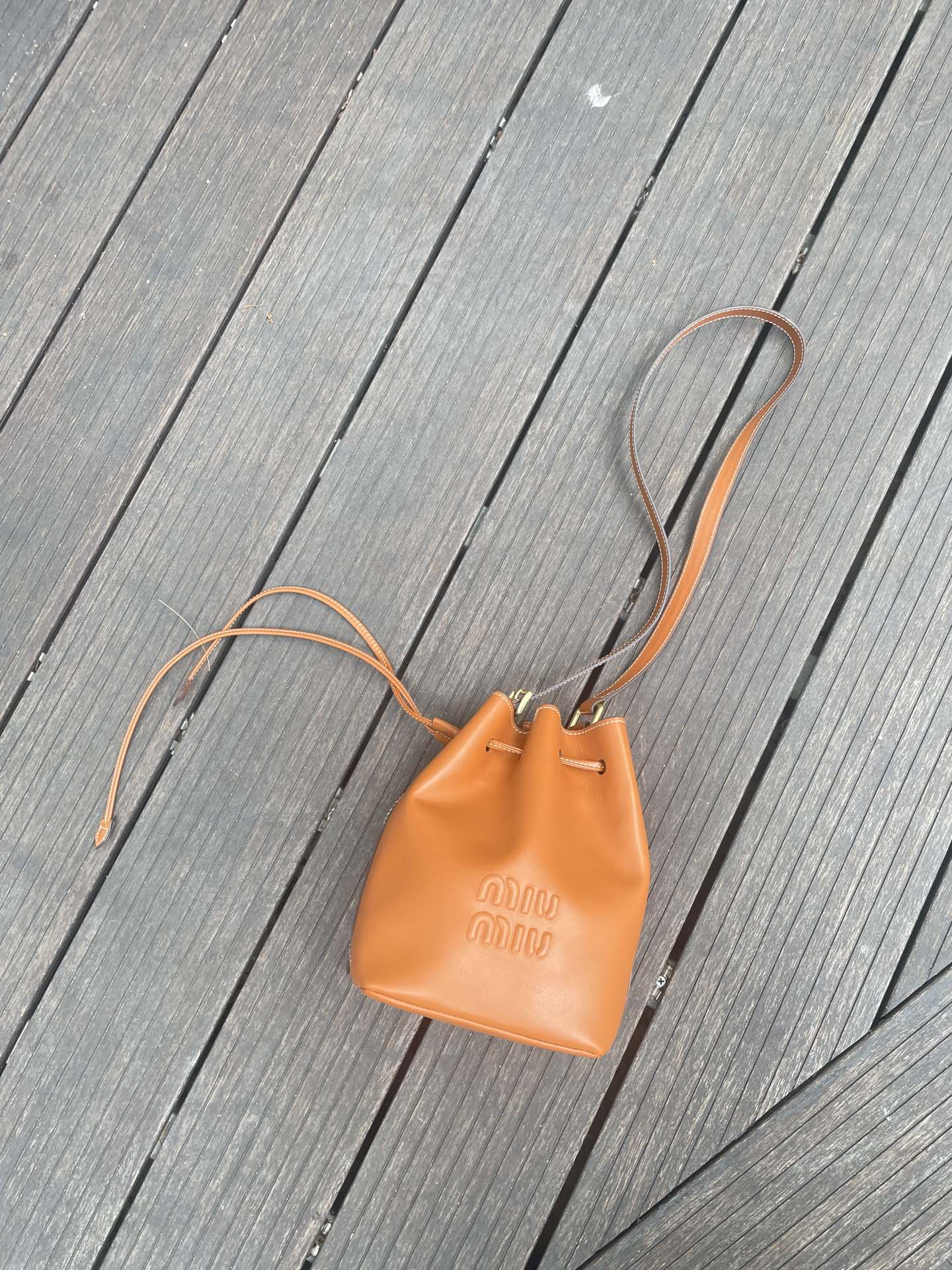 MU Leather bucket bag-Brown - Bag - Gorchic - $129.99