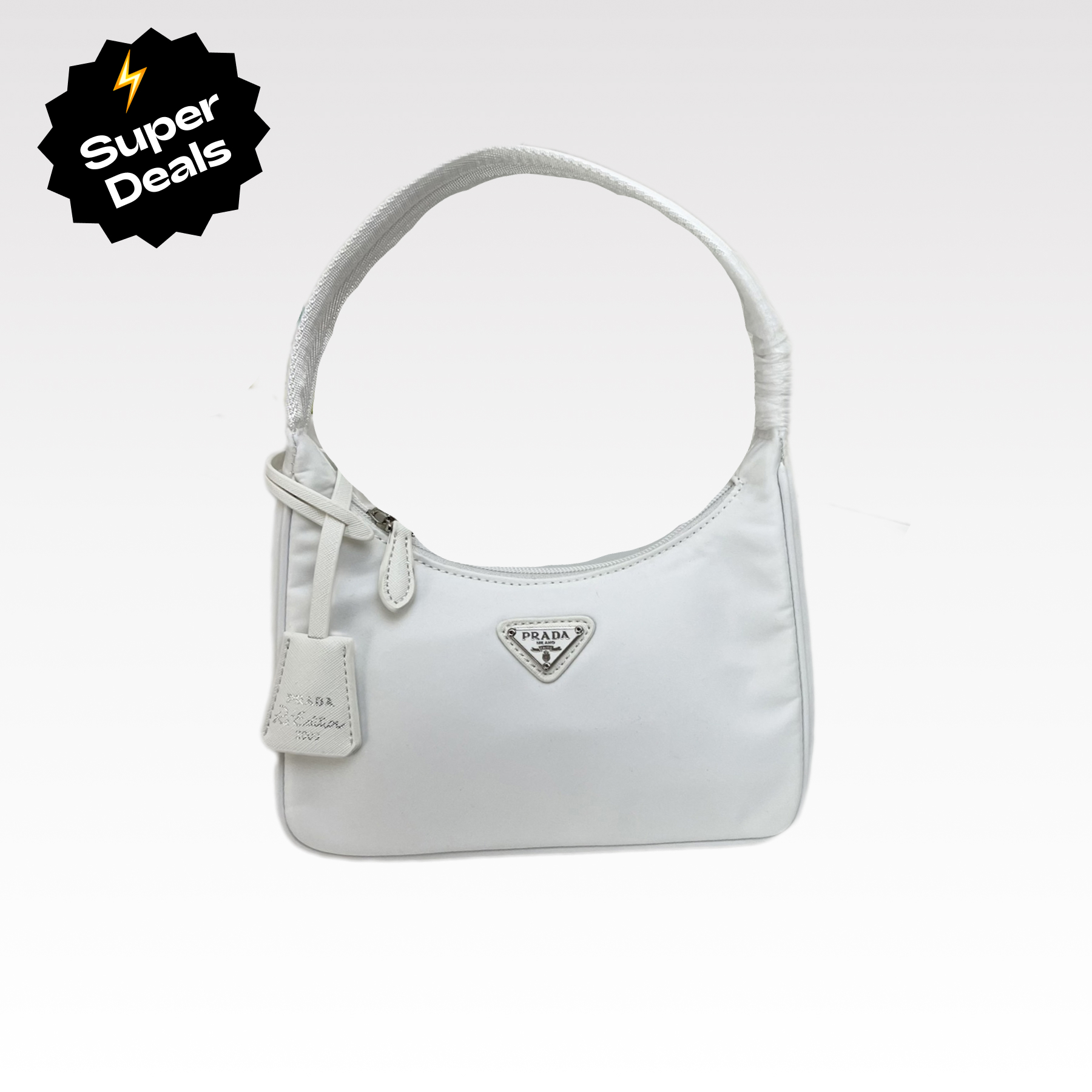 Saffiano texture Hobo Medieval Moon Bag - White Bag - Gorchic - $93.99
