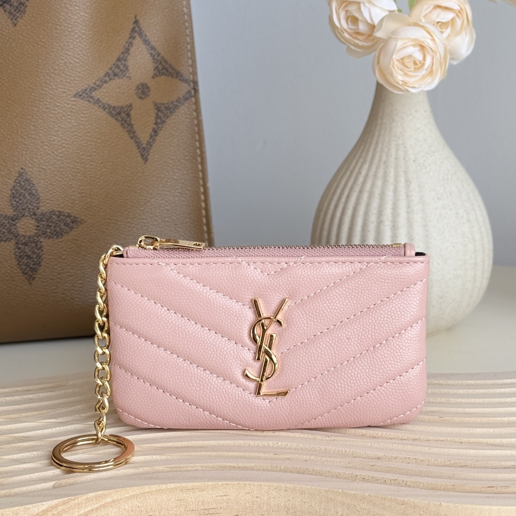 Lady Designer Ball-Patterned Cowhide Wallet -Pink Wallet - Gorchic - $55.99