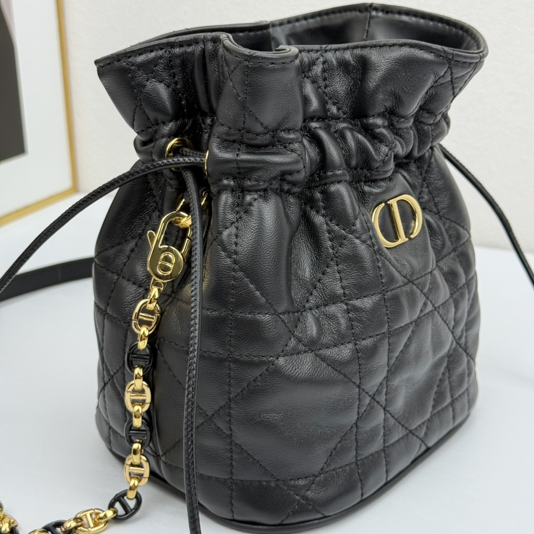D Inspired 30 Montaigne Drawstring Mini Bucket Bag - Black Bag - Gorchic - $173.99