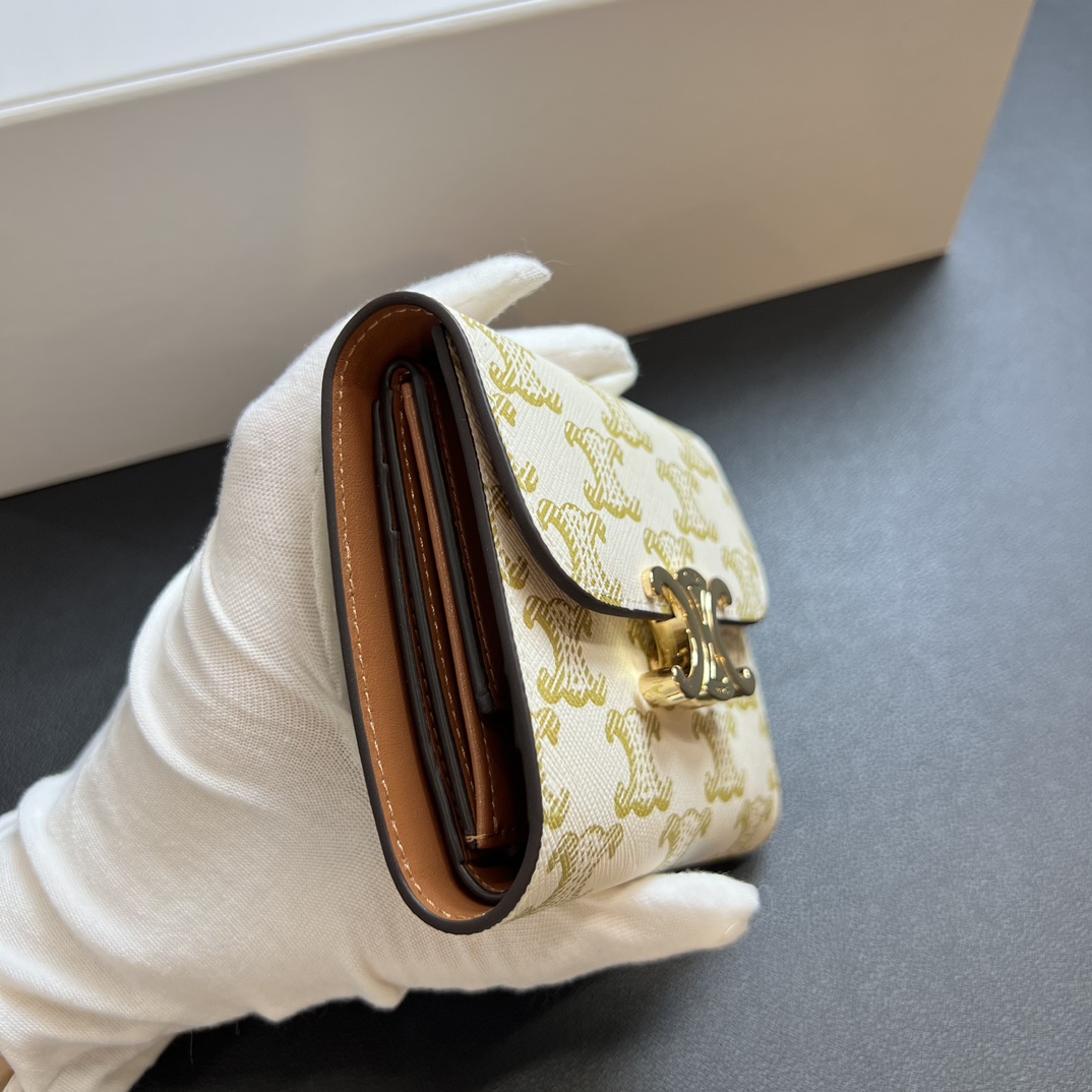 CL Arcadia Tri-Fold Black Leather Wallet- White Old Fashioned Wallet - Gorchic - $55.99