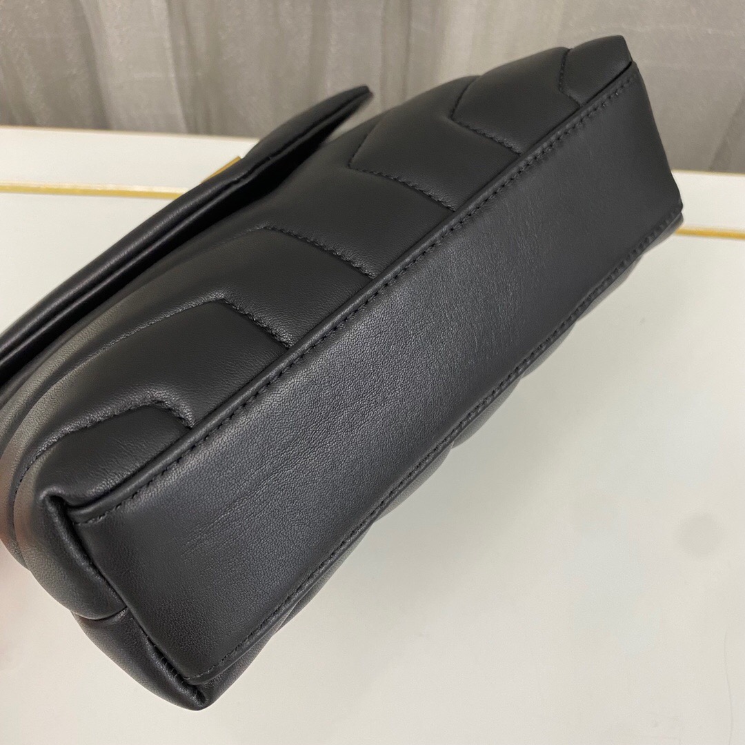 Lady Designer Loulou Toy quilted leather shoulder bag black - Bag - Gorchic - $114.99