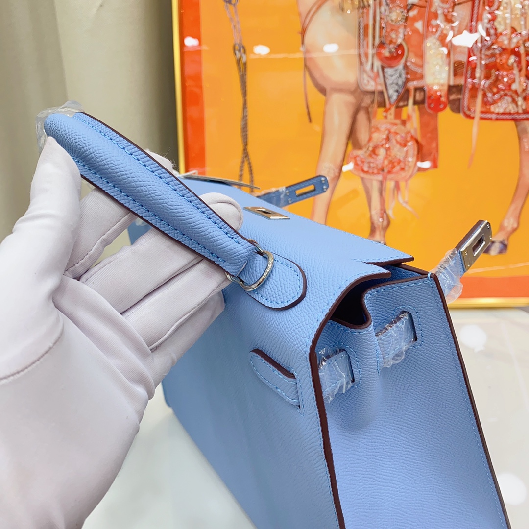 H-Inspired Kelly Haze Light Blue Silver Hardware - Bag - Gorchic - $156.99