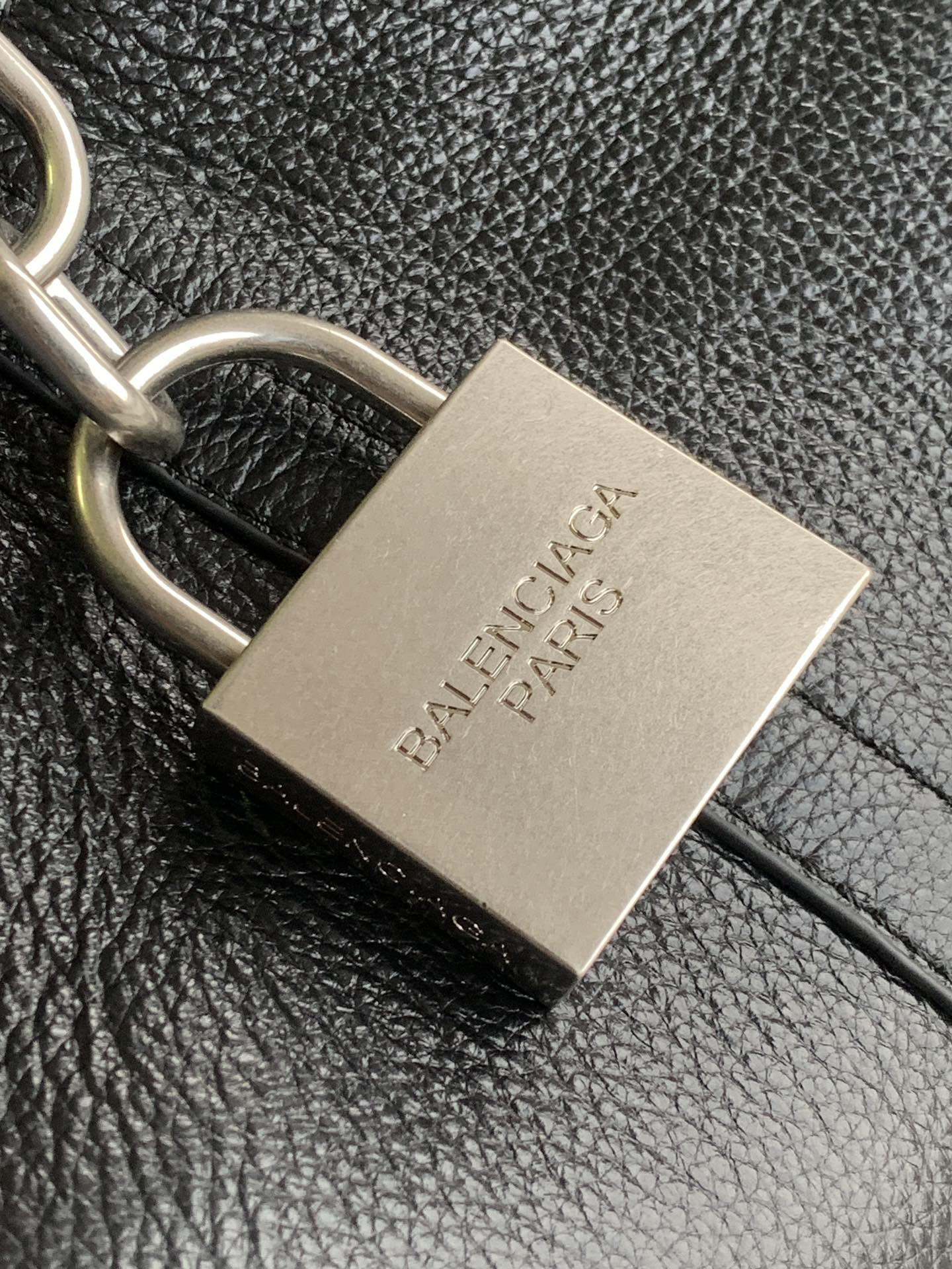 Hourglass iconic Lock Trim Large Tramp Bag - Black and Sier Bag - Gorchic - $144.99