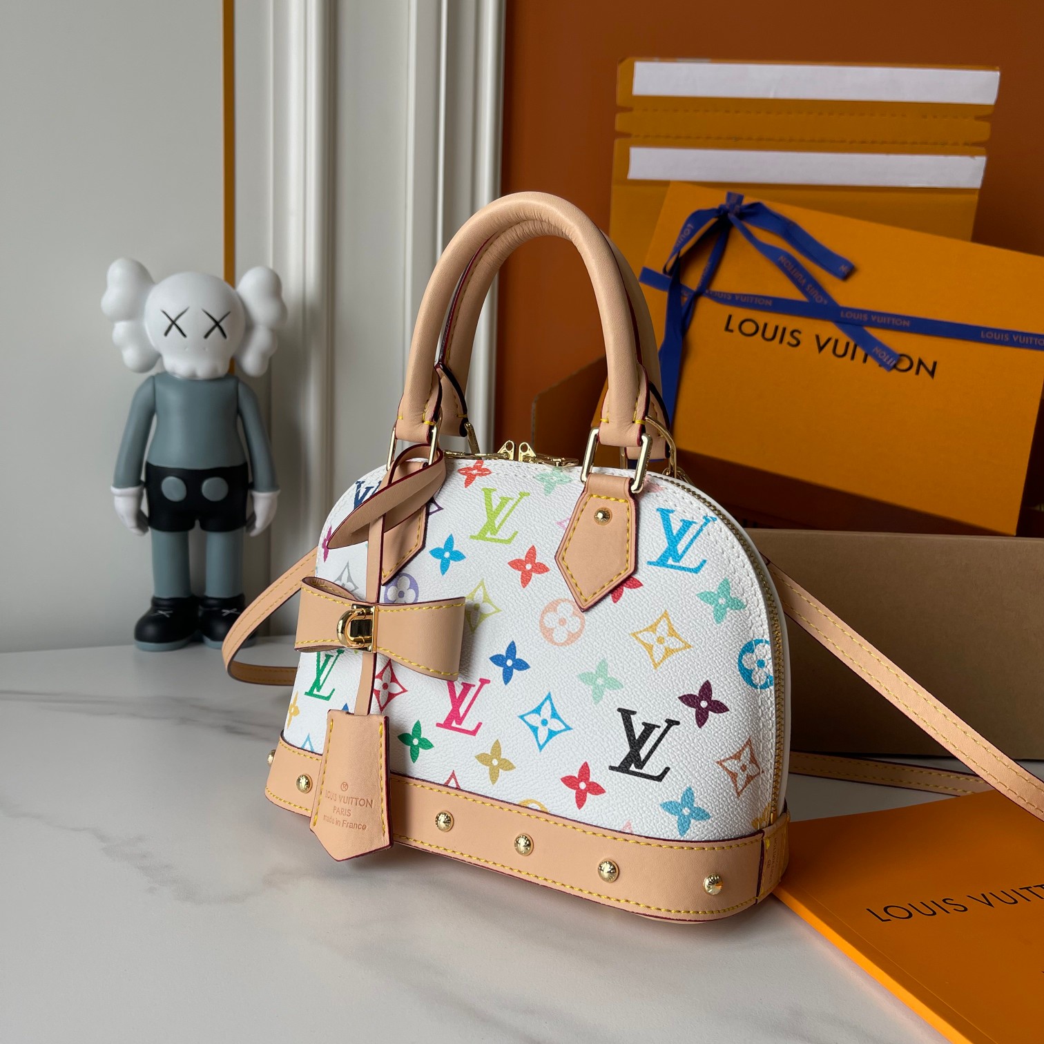 Designer Monogram x Murakami  x TM Alma BB White Bag - Gorchic - $132.99