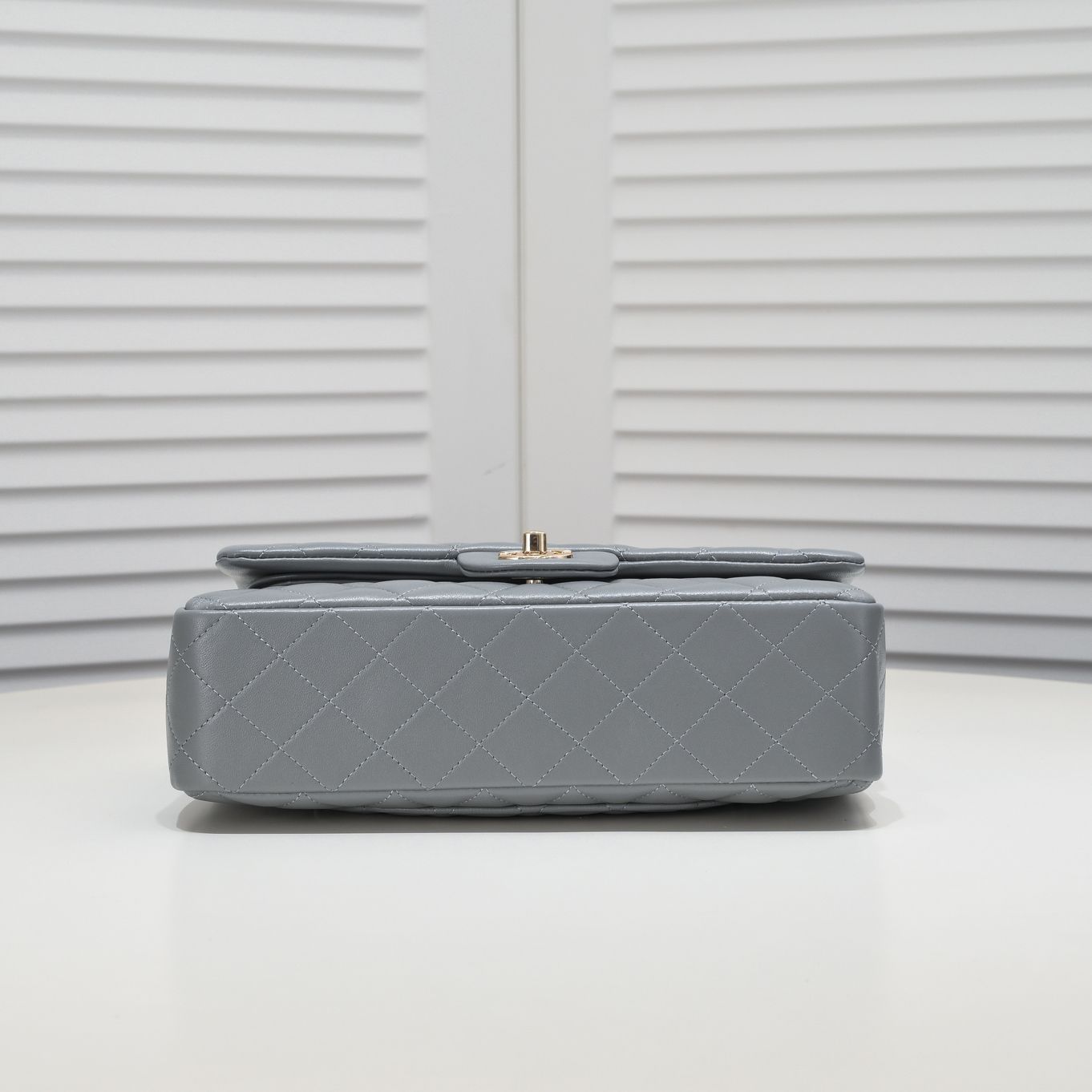 CC Inspired Classic Double Flap Bag Grey Golden Hardware - Bag - Gorchic - $122.99