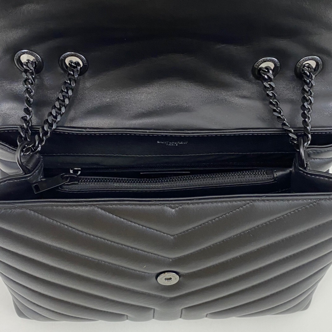 Lady Designer Loulou medium quilted leather shoulder bag black - Bag - Gorchic - $132.99