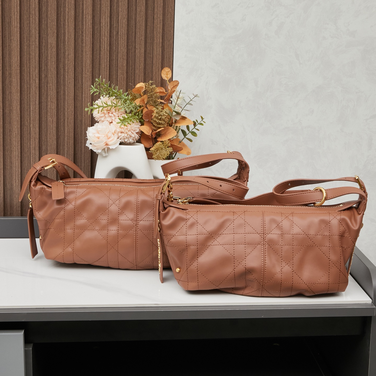 D Inspired D-Journey Bag -Light Gold-Tone Flat Macrocannage - Gorchic - $132.99