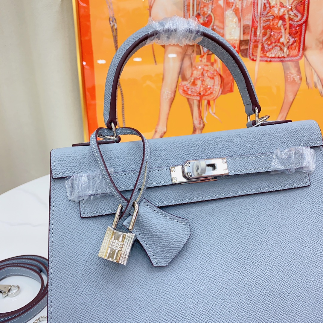 H-Inspired Kelly Haze Blue Silver Hardware - Bag - Gorchic - $156.99