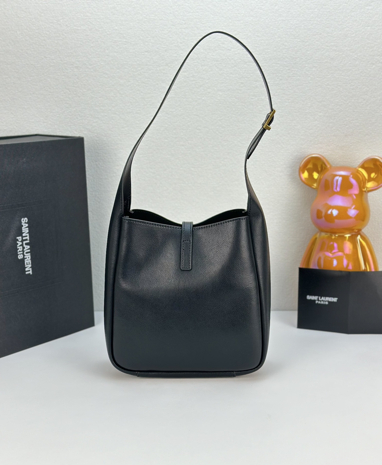 Lady Designer LE 5 À 7 small bag in soft python Black - Bag - Gorchic - $165.99