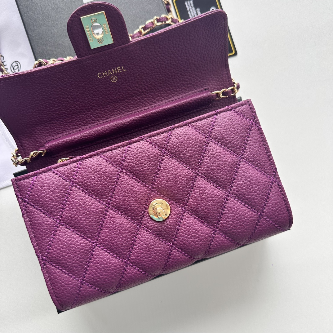 CC Inspired Chain Shoulder Crossbody Small Bag - Purple Bag - Gorchic - $101.99