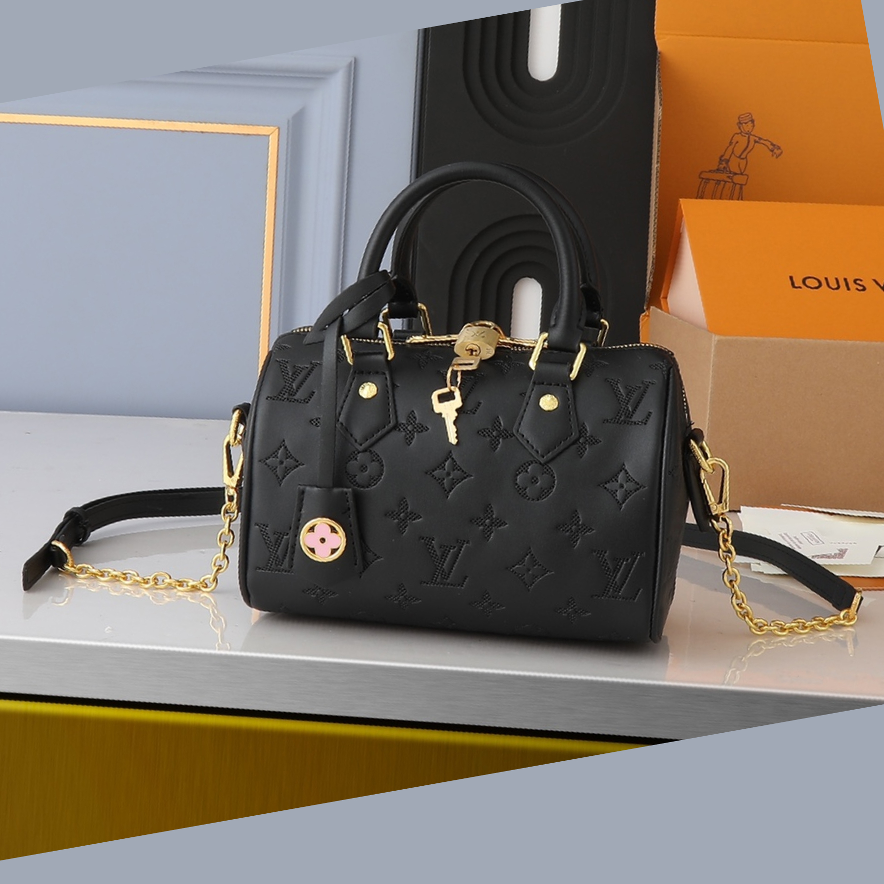 Nano Speedy Monogram Empreinte Leather-Black - Bag - Gorchic - $123.99