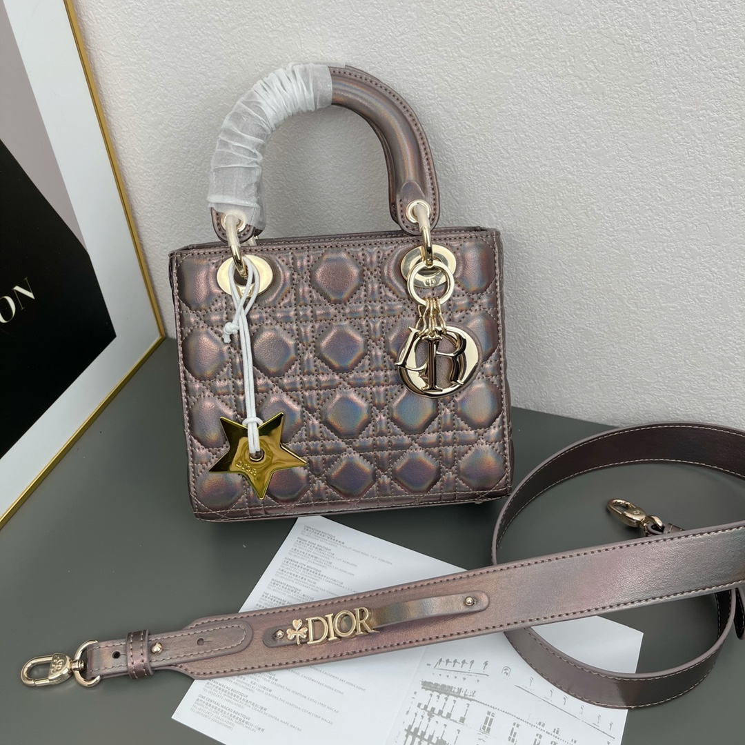 D Inspired Small Lady D Inspired Bag Cannage Calfskin - Bag - Gorchic - $167.99