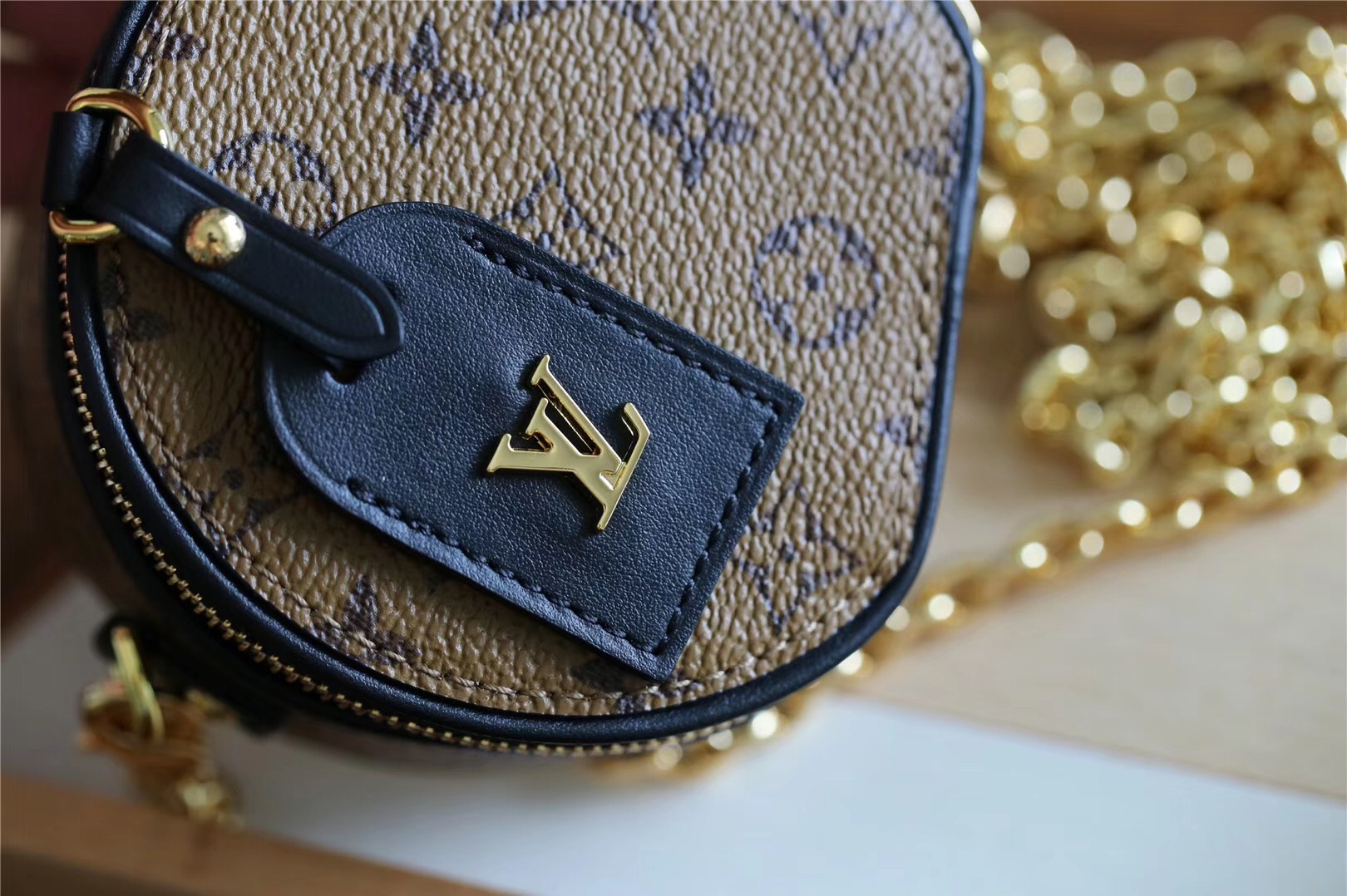 Designer Monogram Canvas Boite Chapeau Necklace Bag - Gorchic - $146.99