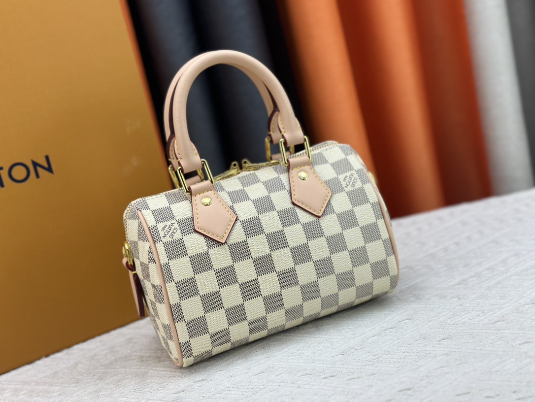 Designer Monogram Speedy Bandoulière 20 Damier Azur Canvas Women Handbag - Bag - Gorchic - $117.99