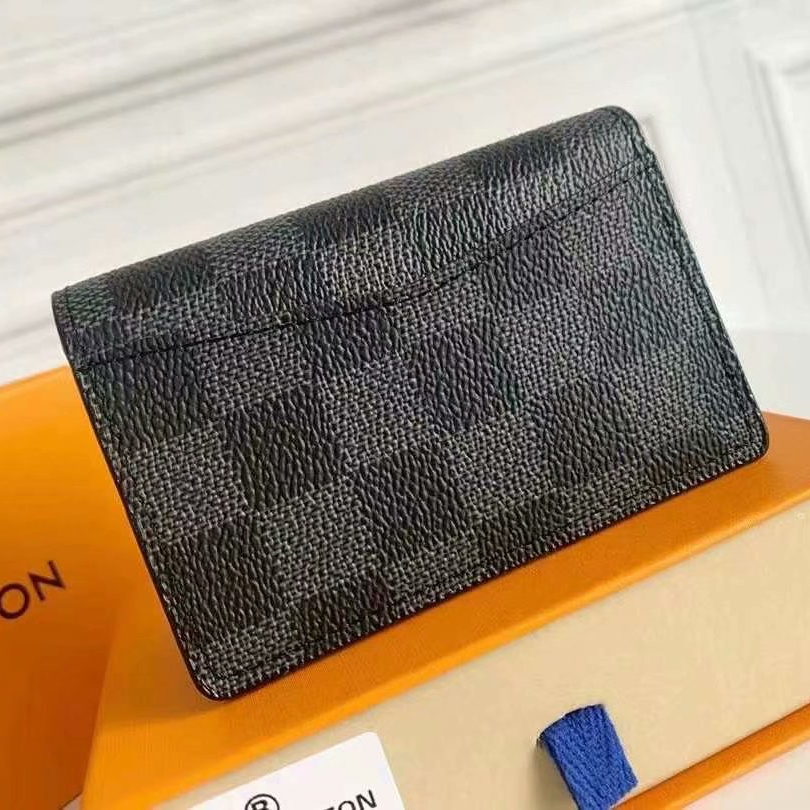 Designer Monogram Pocket Organizer Black Wallet - Gorchic - $39.99