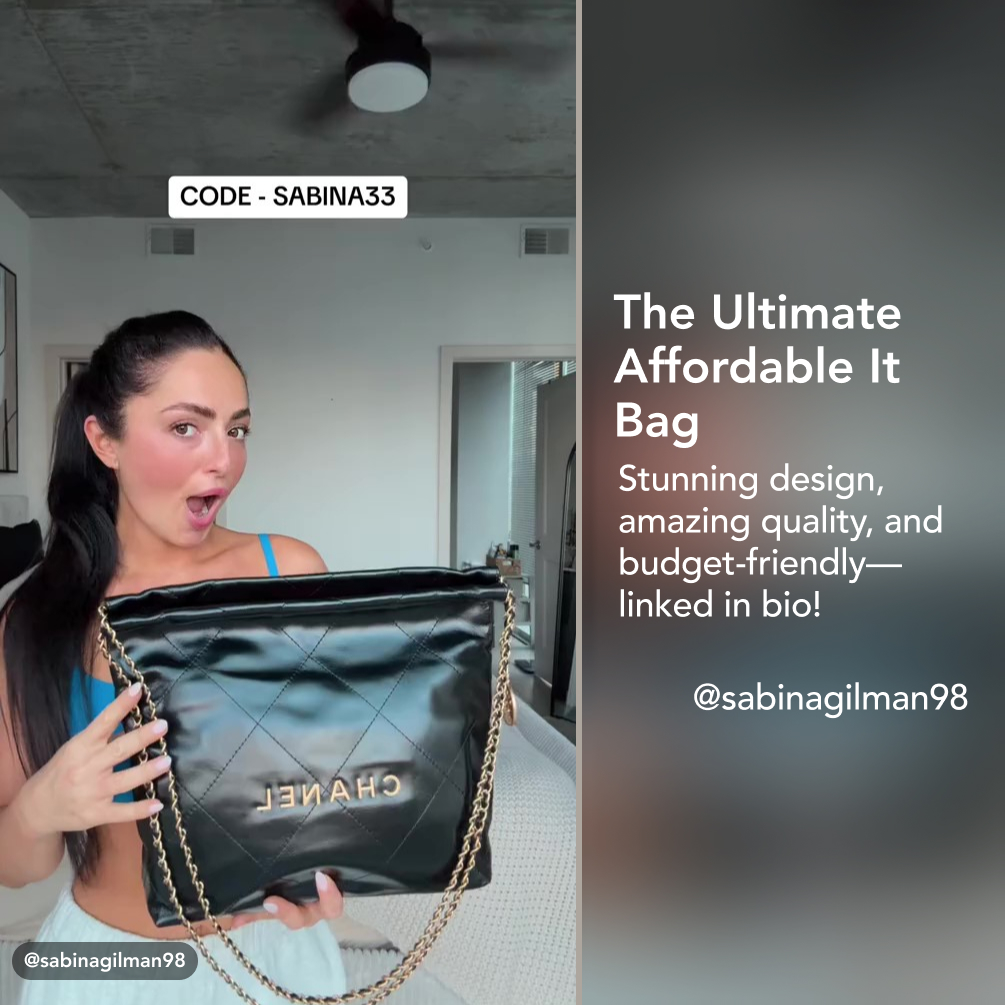 CC Inspired 22 HANDBAG Shiny Calfskin & Gold-Tone Black Bag - Gorchic - $153.99