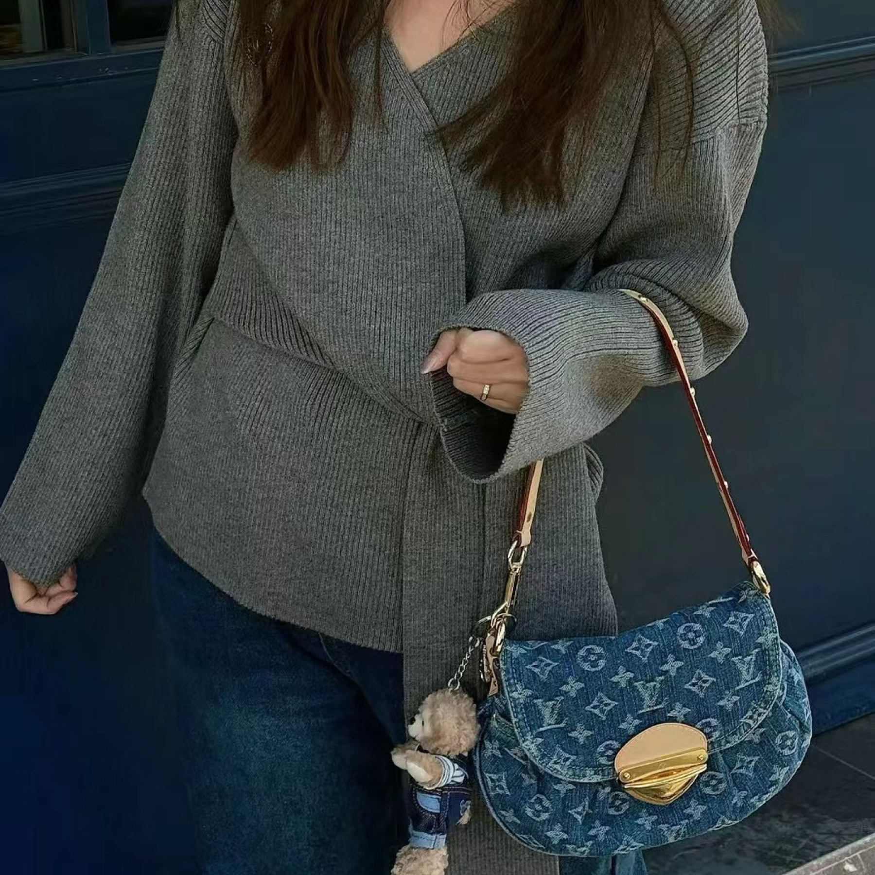 Designer Monogram New  Remix Sunset Denim bag - Gorchic - $131.99