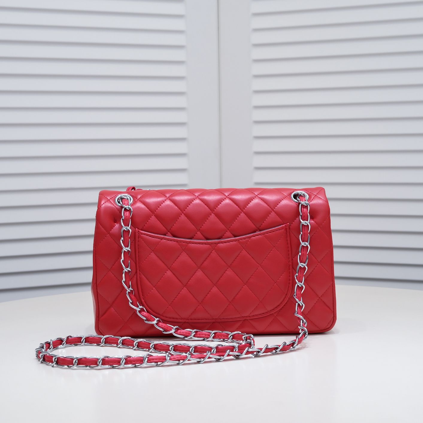 CC Inspired Classic Double Flap Bag Red Sier Hardware - Bag - Gorchic - $122.99