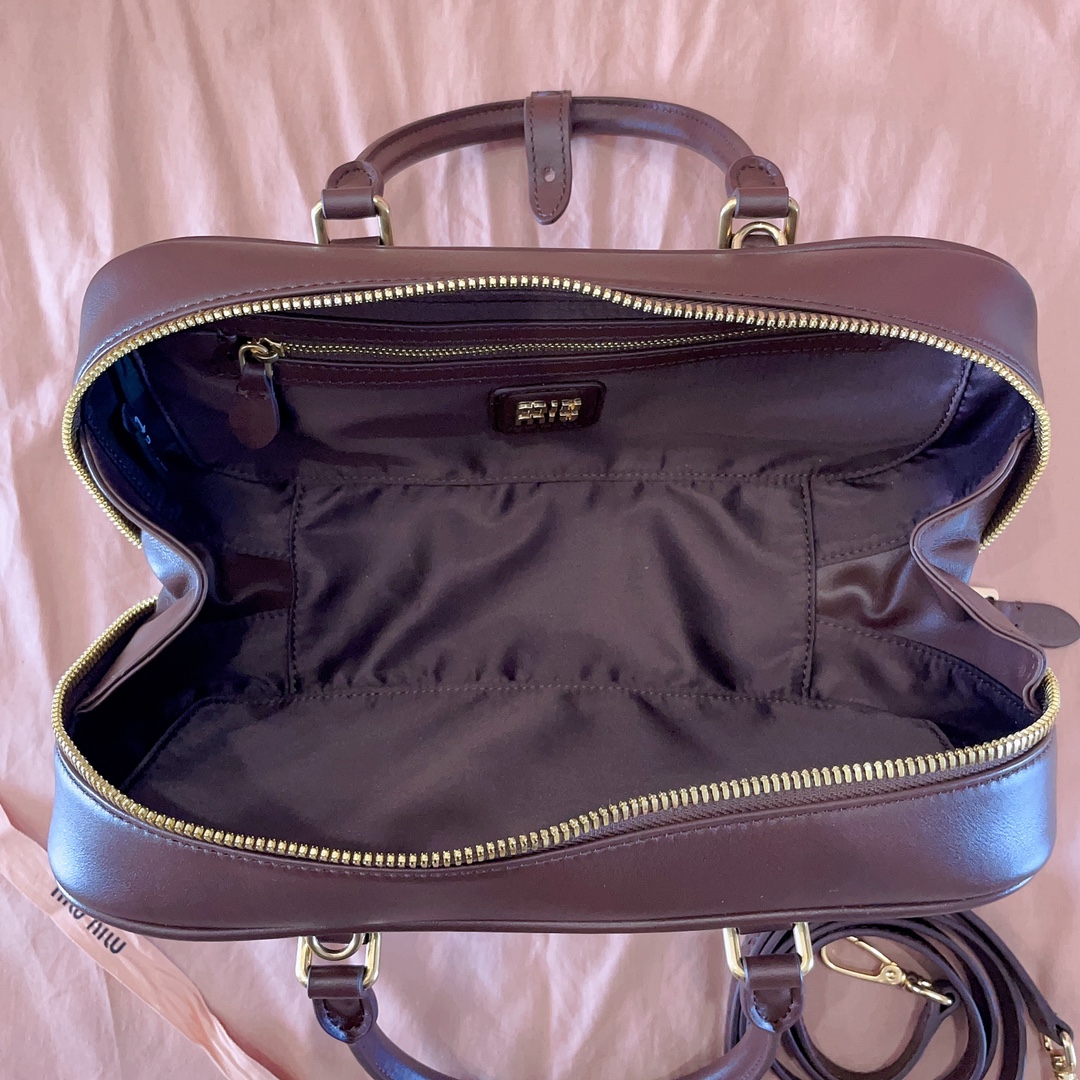 MU New Bowling Bag  - Wine Red - Gorchic - $123.99