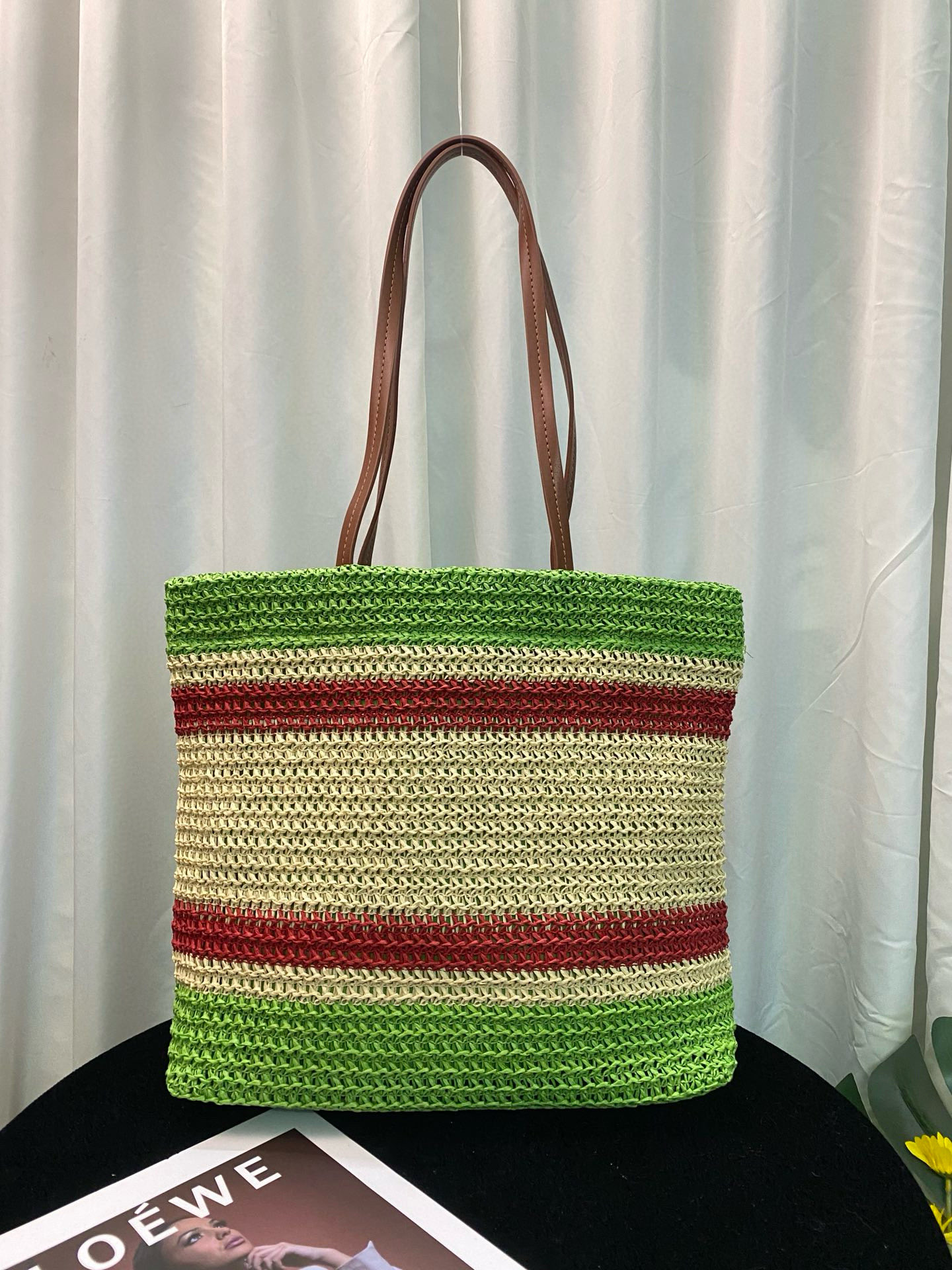 MU Faux Raffia Woven Tote Bag - Gorchic - $112.99