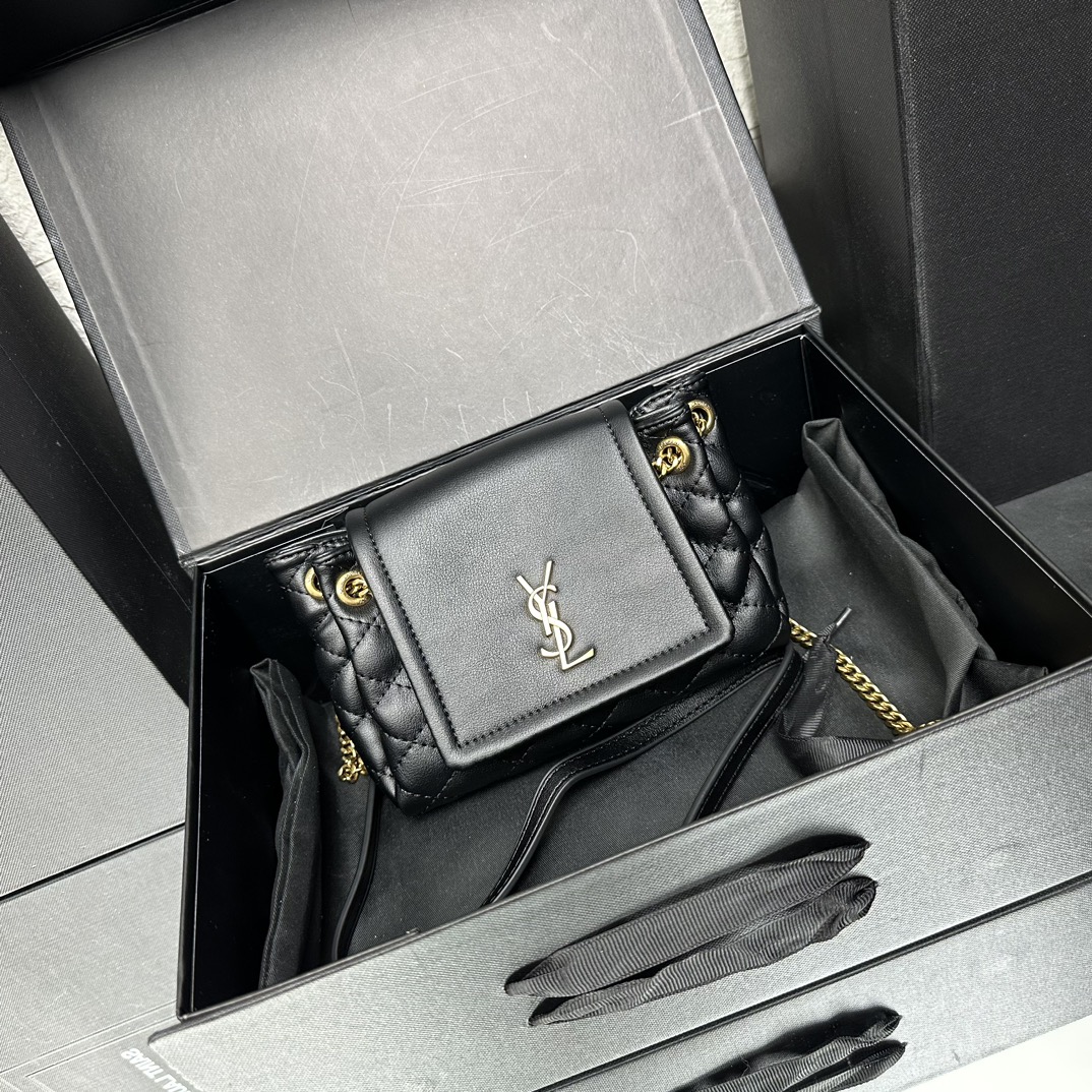 Lady Designer Calfskin Quilted Monogram Mini Nolita Black Soft - Bag - Gorchic - $122.99