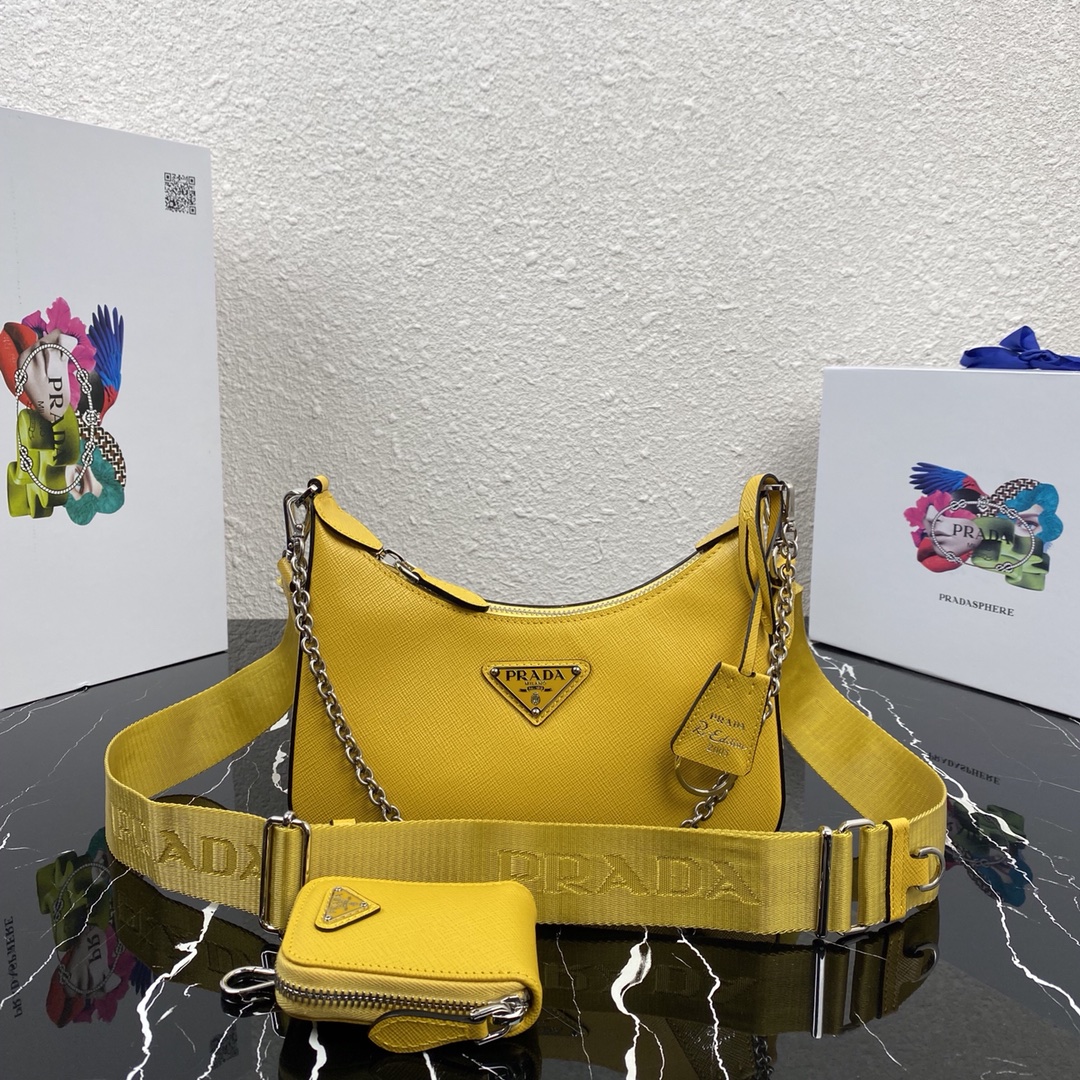 Saffiano texture Re-Edition 2005 Saffiano Leather Bag - Gorchic - $103.99