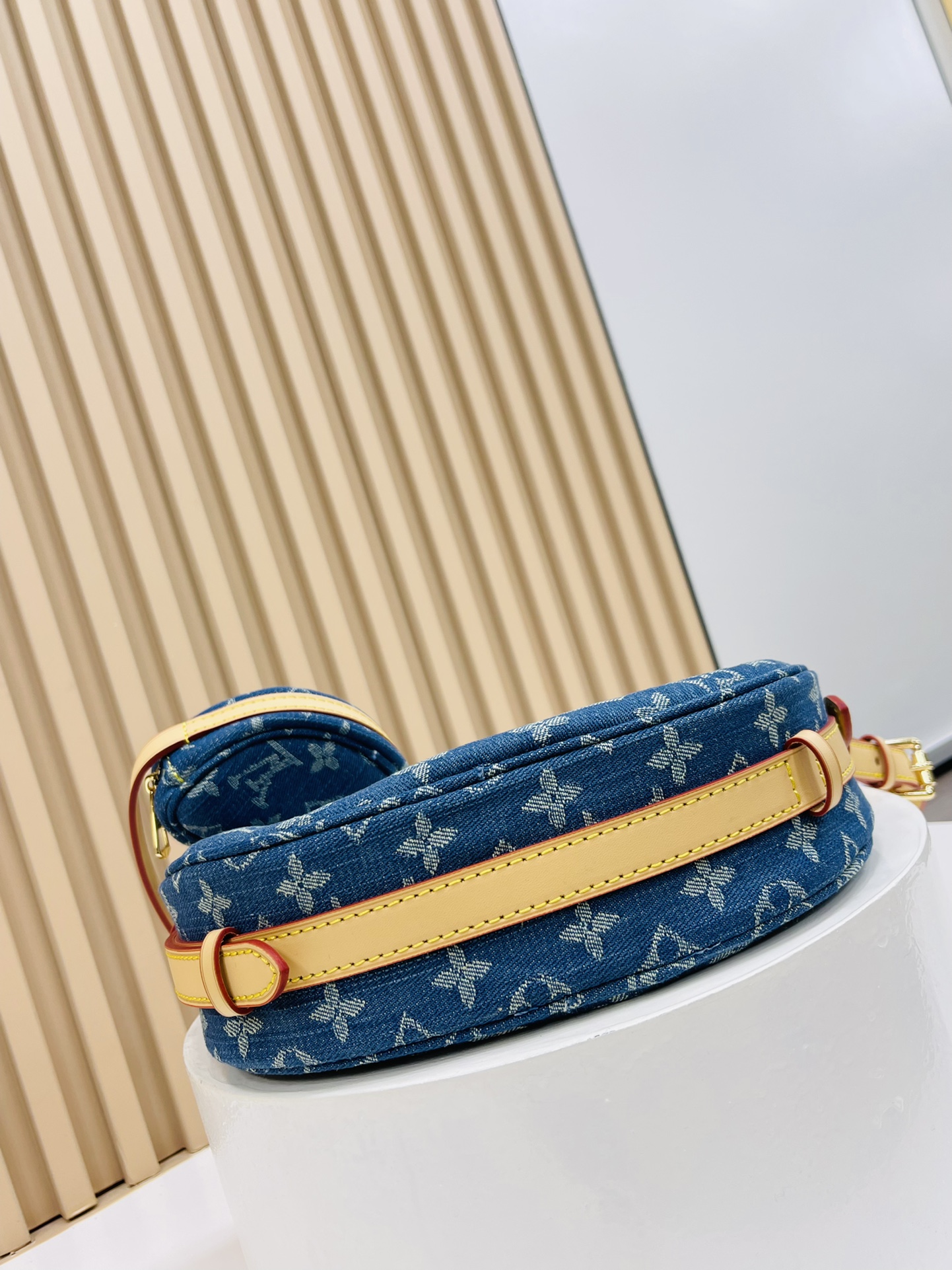 Designer Monogram New  Remix Croissant Denim MM Bag - Gorchic - $131.99