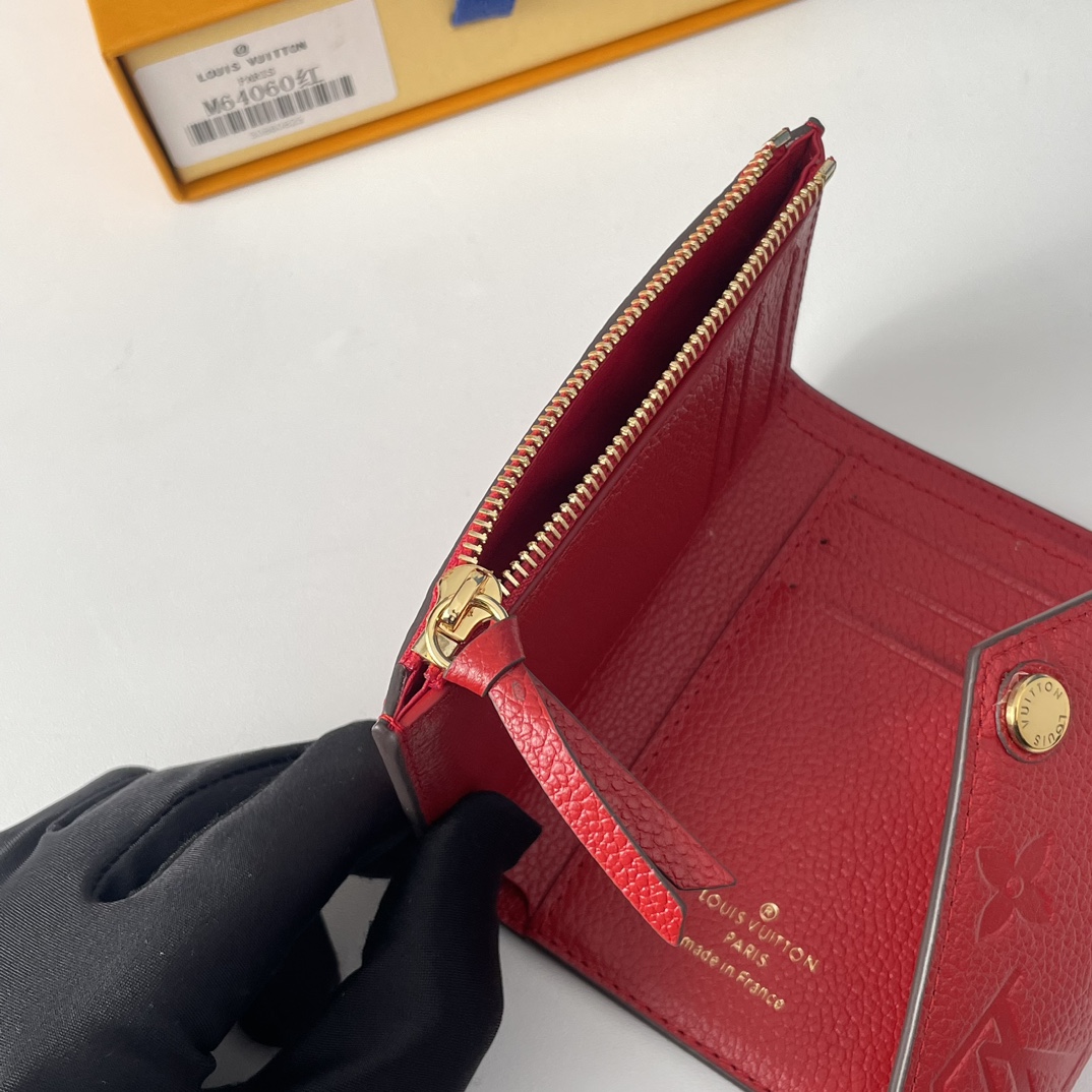 Designer Monogram  Victorine Red Wallet - Gorchic - $44.99
