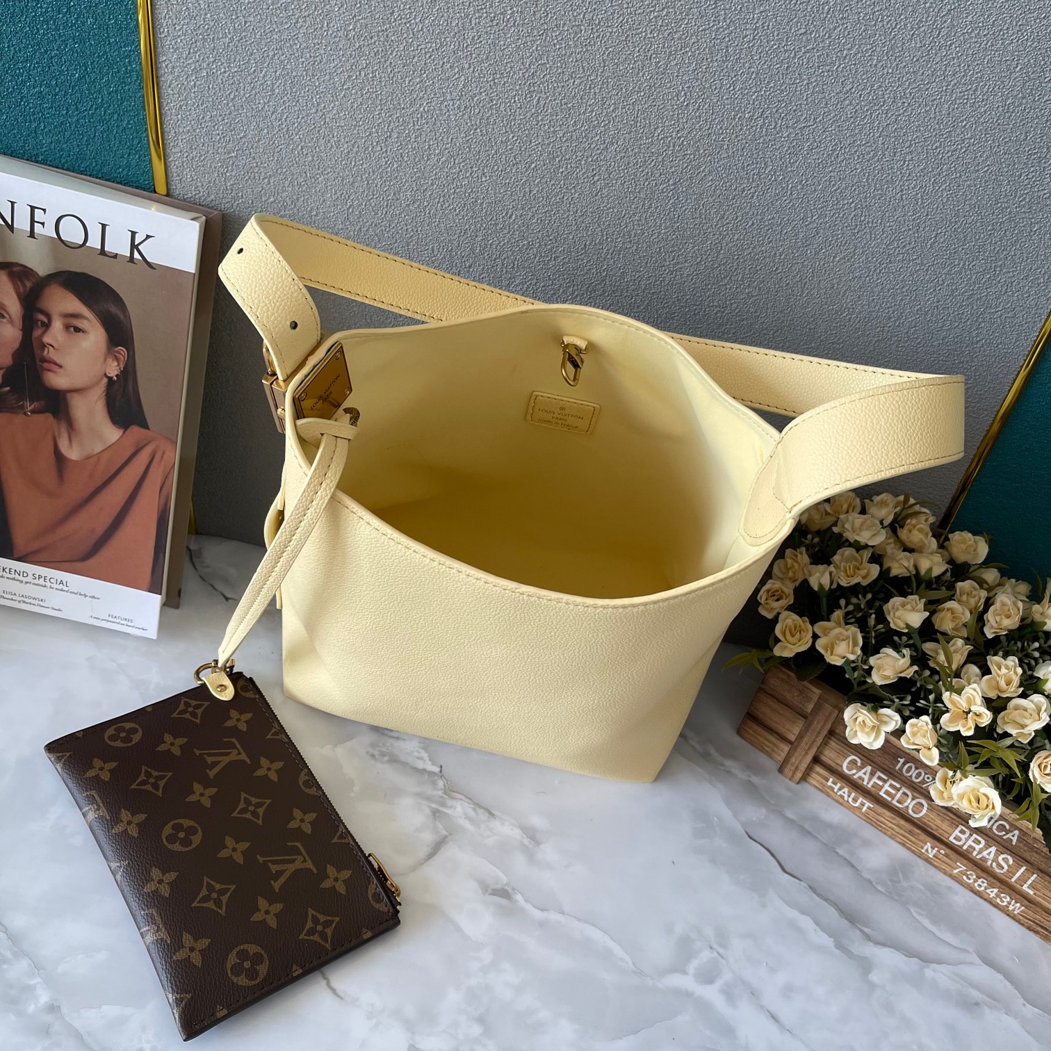 Designer Monogram  Low Key Hobo PM Bag in Yellow - Bag - Gorchic - $135.99