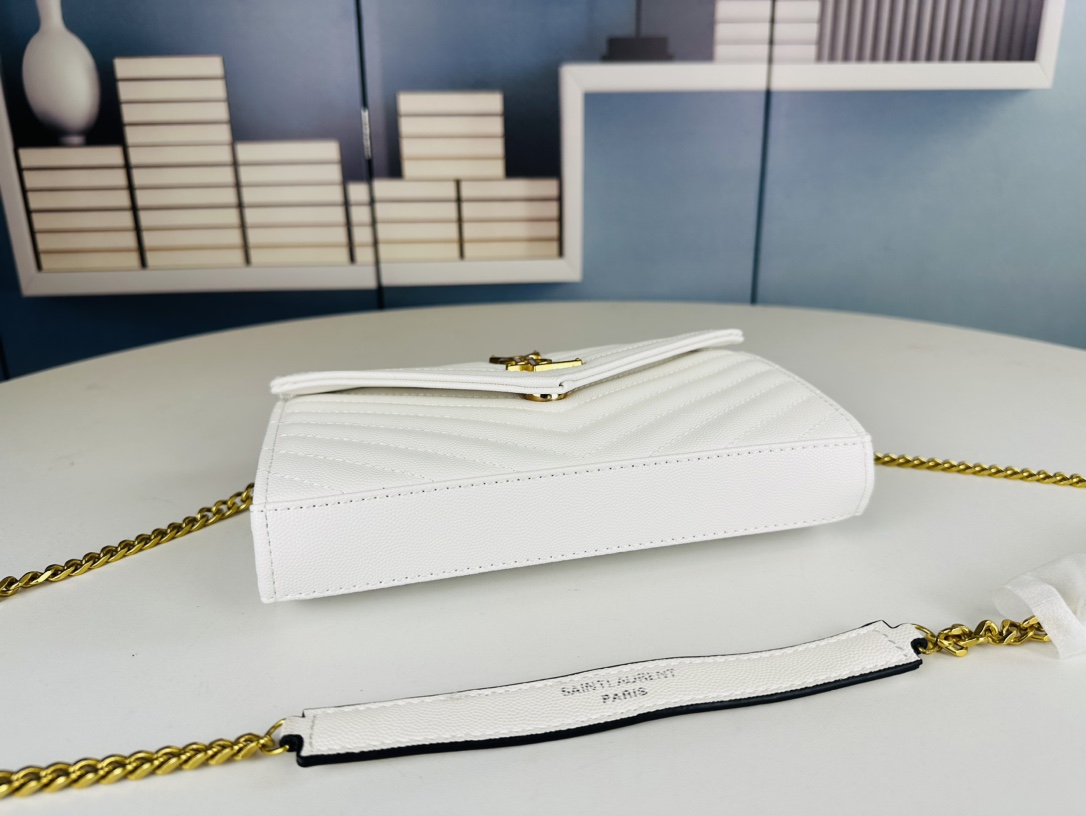 Lady Designer Fashion Cassandre Envelope - White - Gorchic - $119.99