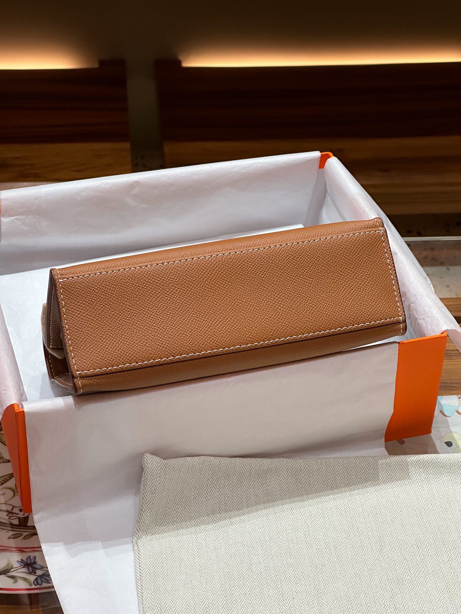 H-Inspired Kelly Mini 1st Kelly Pochette Generation Epsom Palm Leather-Golden Brown - Gorchic - $146.99