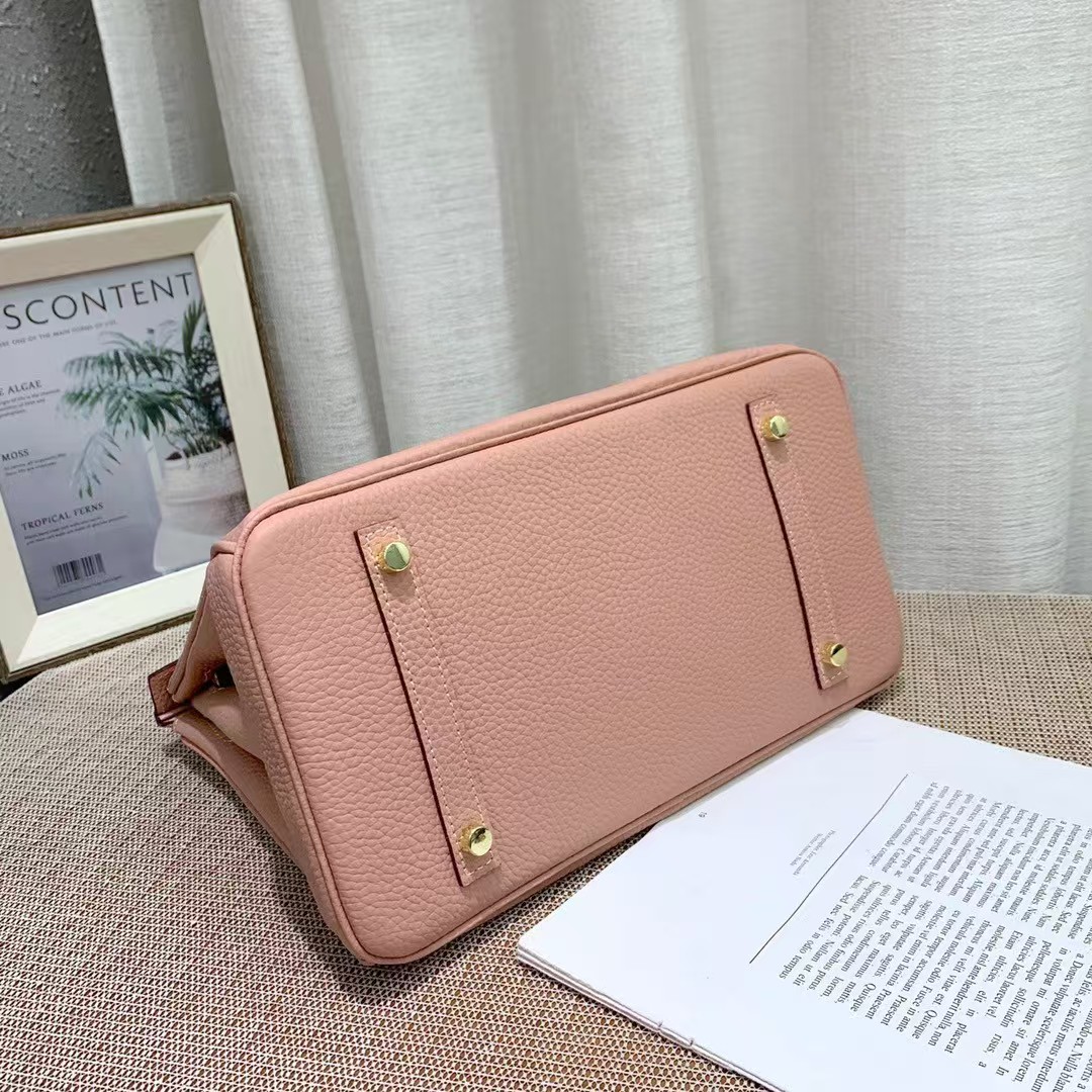 H-Inspired Birkin handbag in Rose Sakura Swift leather with Gold hardware - Gorchic - $166.99