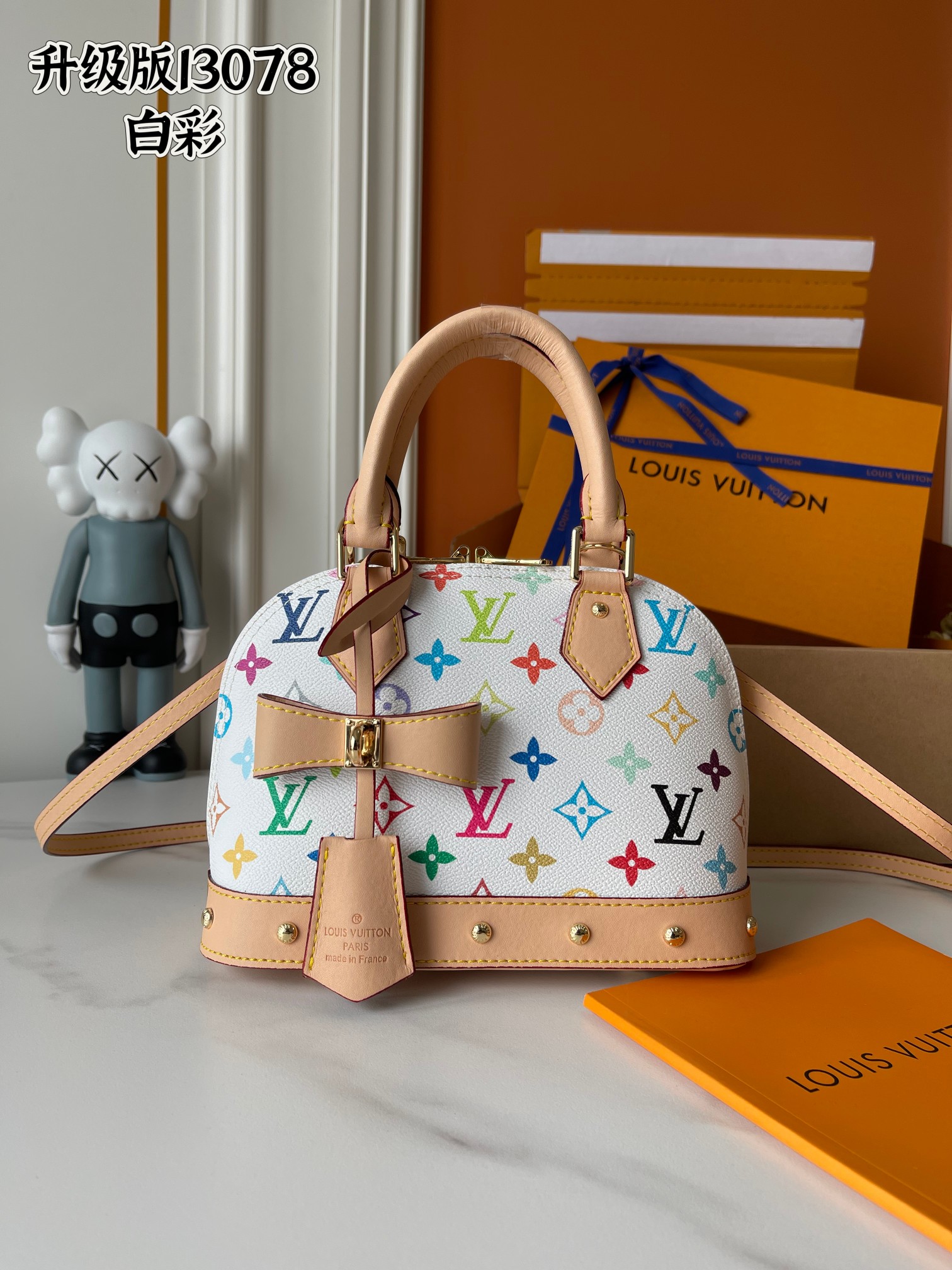 Designer Monogram x Murakami  x TM Alma BB White Bag - Gorchic - $132.99
