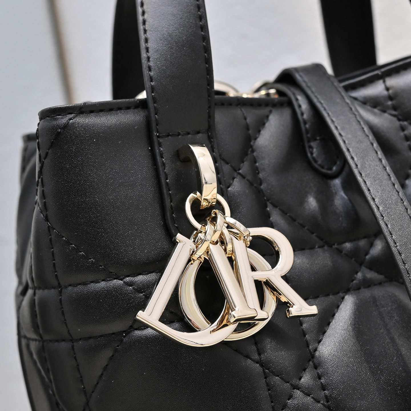 D Inspired Toujours Bag - Black Macrocannage Calfskin - Gorchic - $136.99