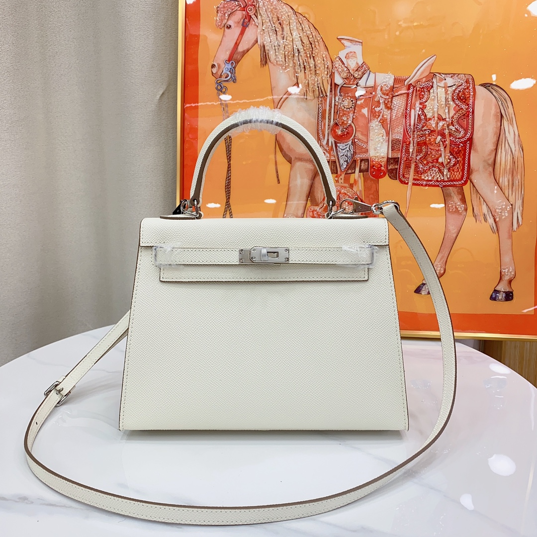 H-Inspired Kelly Haze Light White Silver Hardware - Bag - Gorchic - $156.99