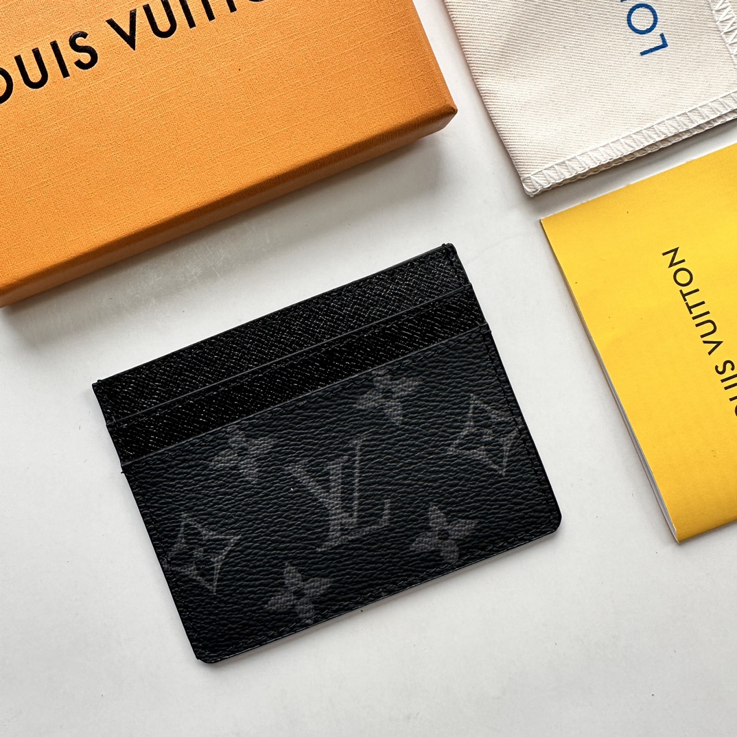 Designer Monogram Double Card Holder Black Monogram Wallet ﻿ - Gorchic - $35.99