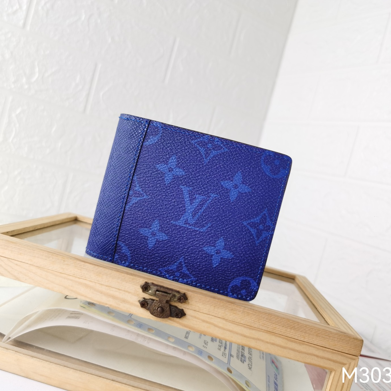 Designer Monogram Multiple Blue Wallet - Gorchic - $44.99