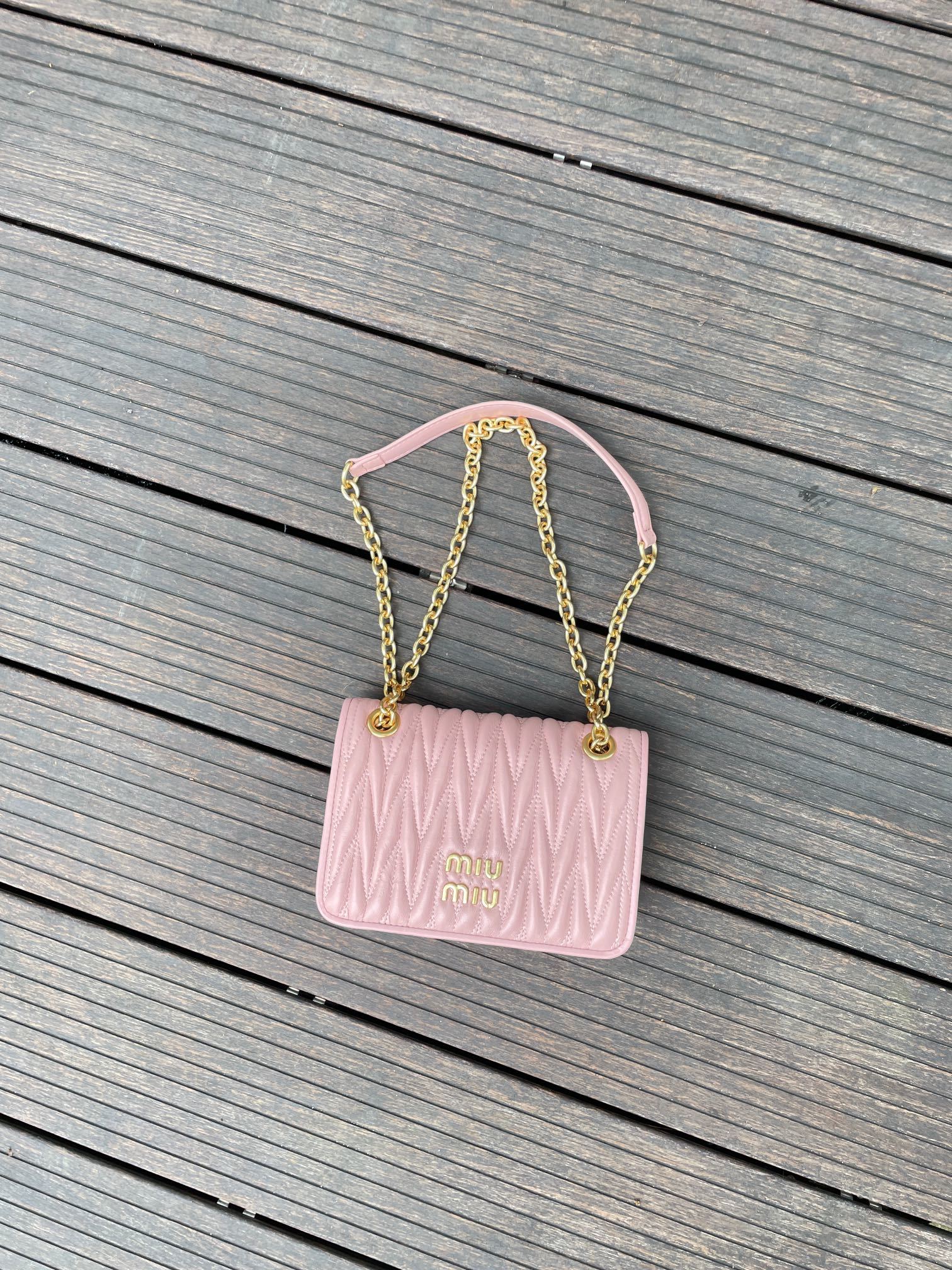 MU Matelassé nappa leather mini bag Pink - Bag - Gorchic - $117.99