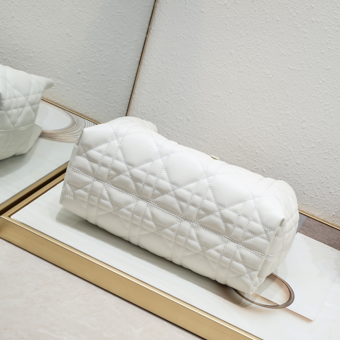 D Inspired Toujours Bag - Soft Gray Macrocannage Calfskin - Gorchic - $136.99