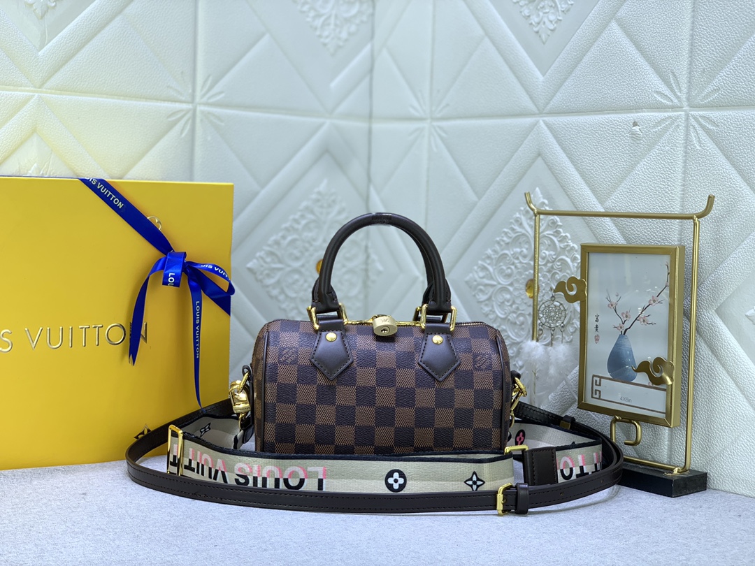 Designer Monogram Speedy Bandoulière 20 Damier Ebene Women Handbag - Bag - Gorchic - $117.99