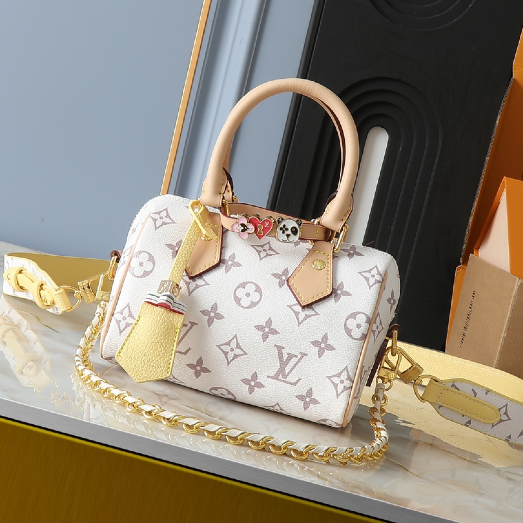 Designer Monogram Speedy 18 White Style - Bag - Gorchic - $131.99