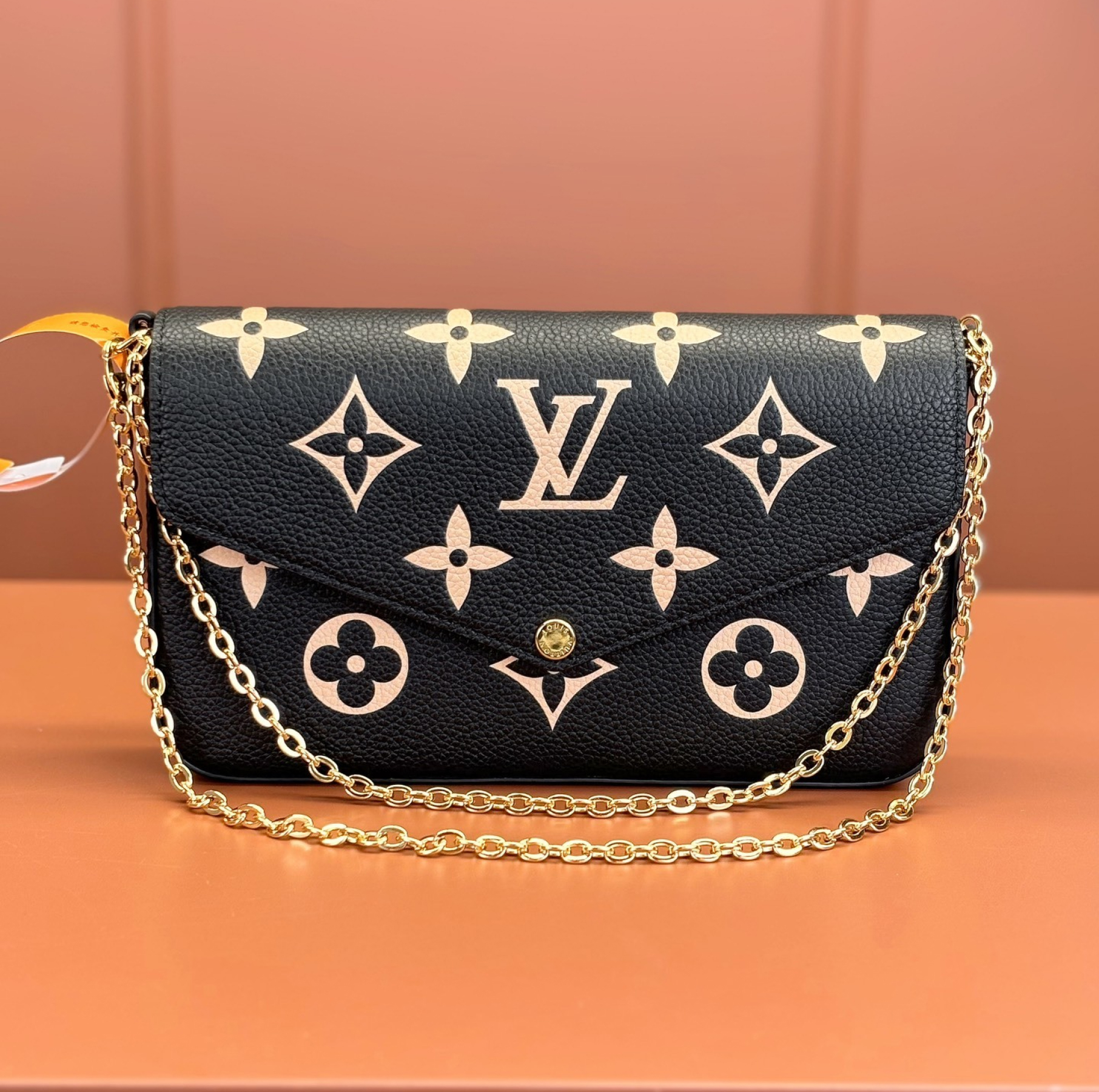 Designer Monogram POCHETTE FÉLICIE Chain Bag - Black Embossed Bag - Gorchic - $82.99