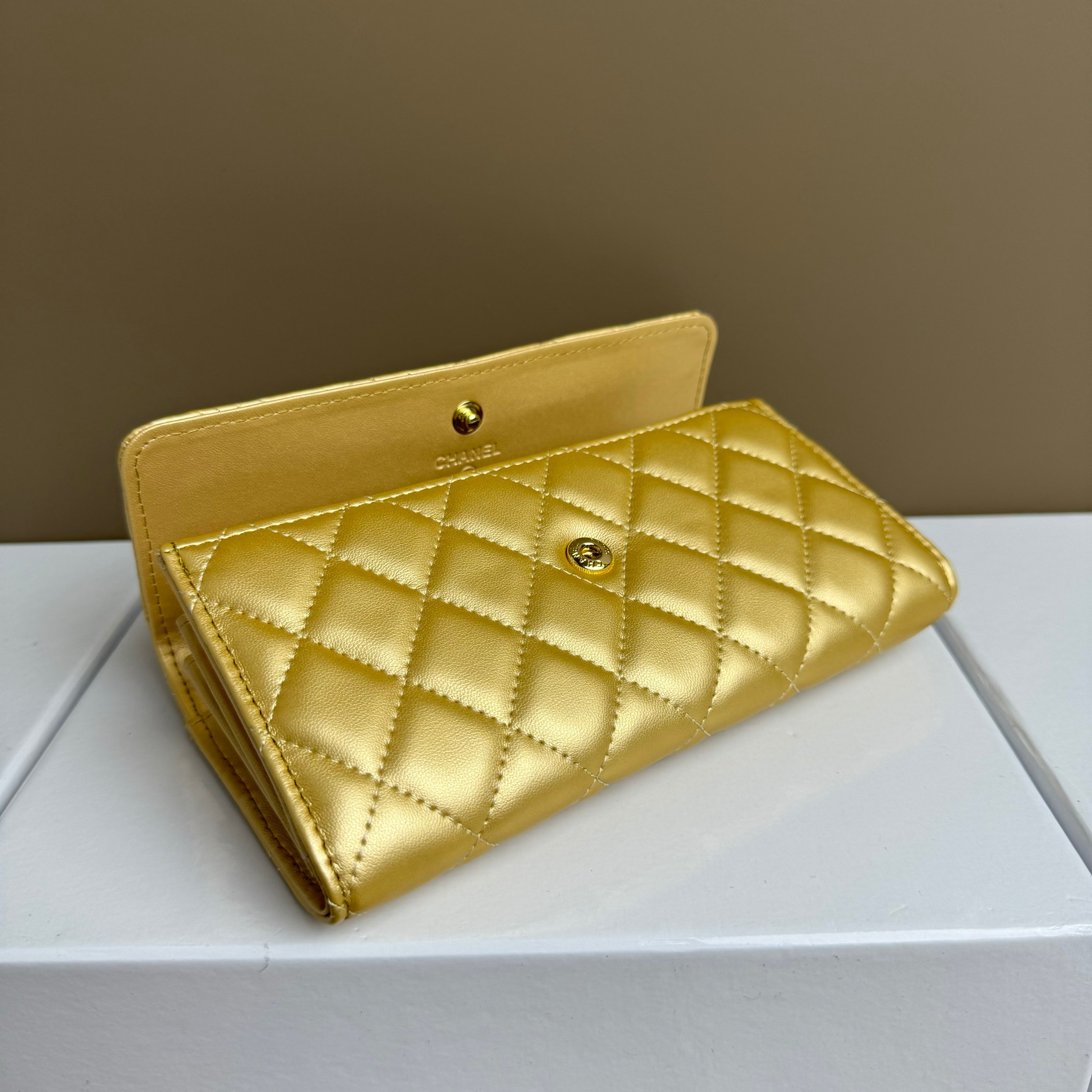 CC Inspired Counterfeit Caviar Sheepskin Wallet-Gold Wallet - Gorchic - $59.99