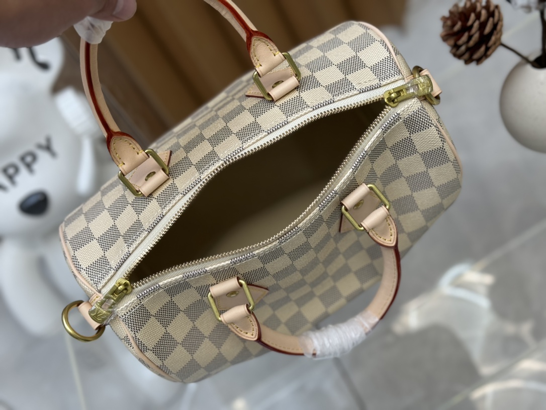 Designer Monogram Speedy Bandoulière Damier Azur Canvas Women Handbag - Bag - Gorchic - $117.99